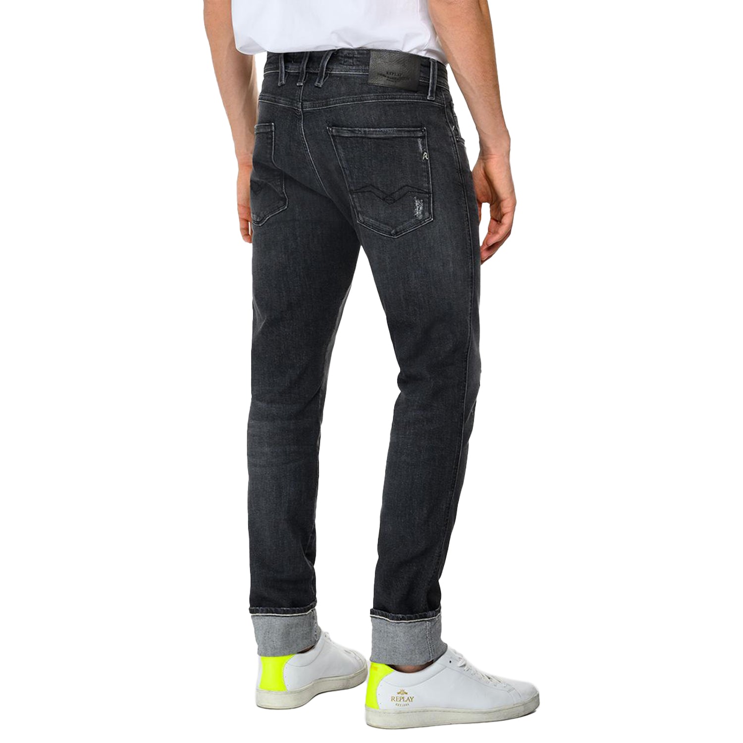 Replay Anbass Slim Fit Jeans - Aged Eco 5 Year Dark Grey