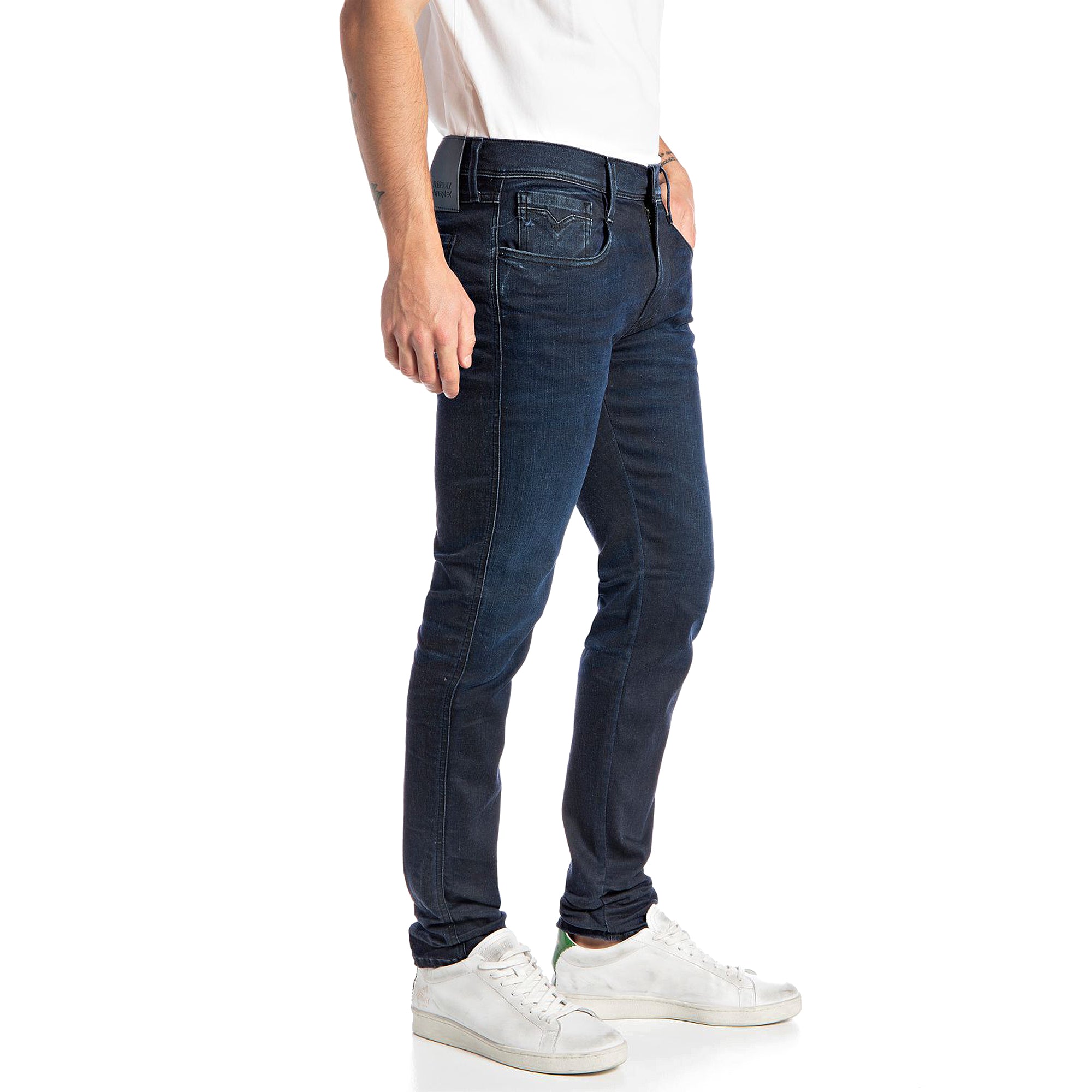 Replay Hyperflex Re-Used Anbass Slim Tapered Jeans - Dark Ink Forever Blue