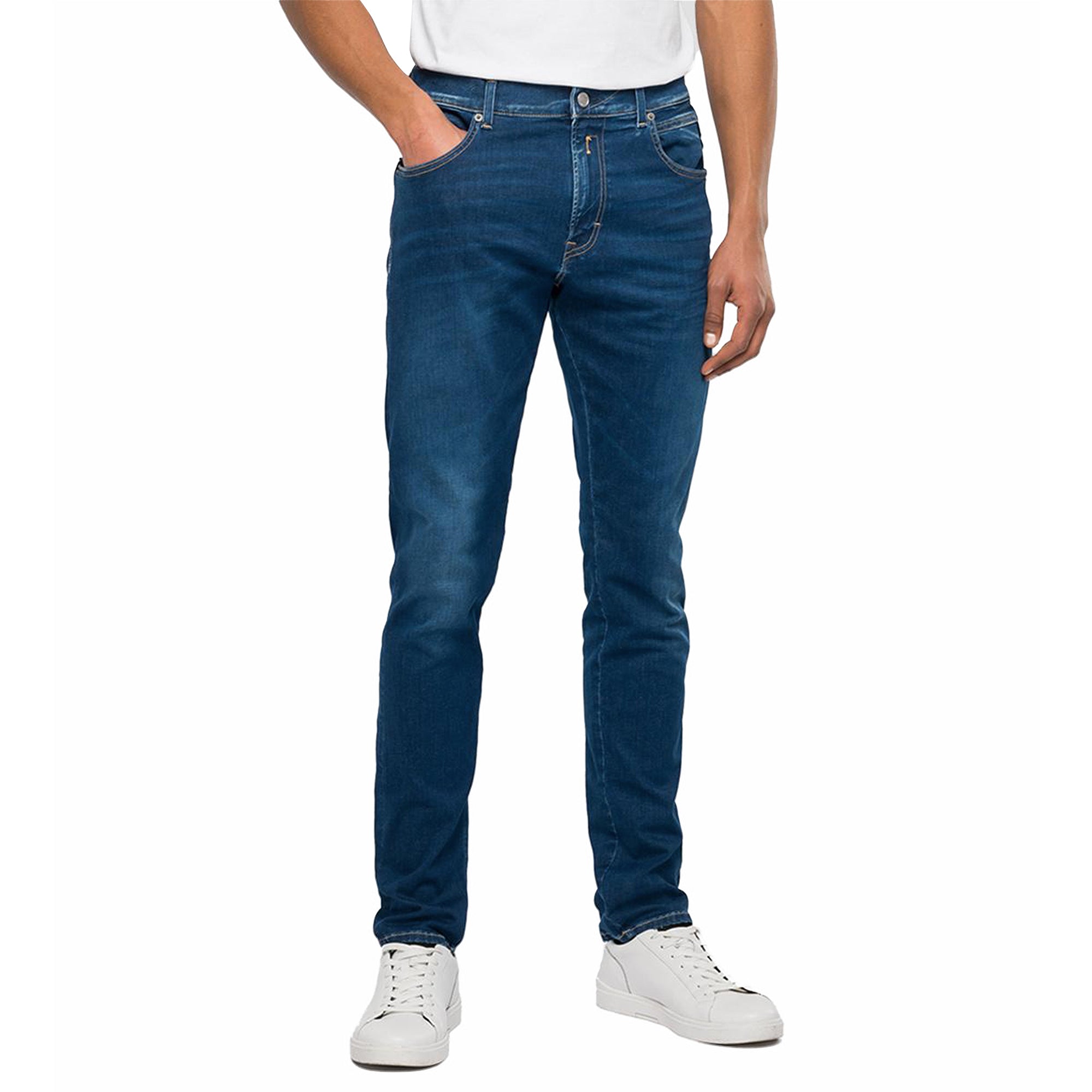 Replay Hyperflex X-Lite Anbass Fit Jeans - Ocean Blue Mid