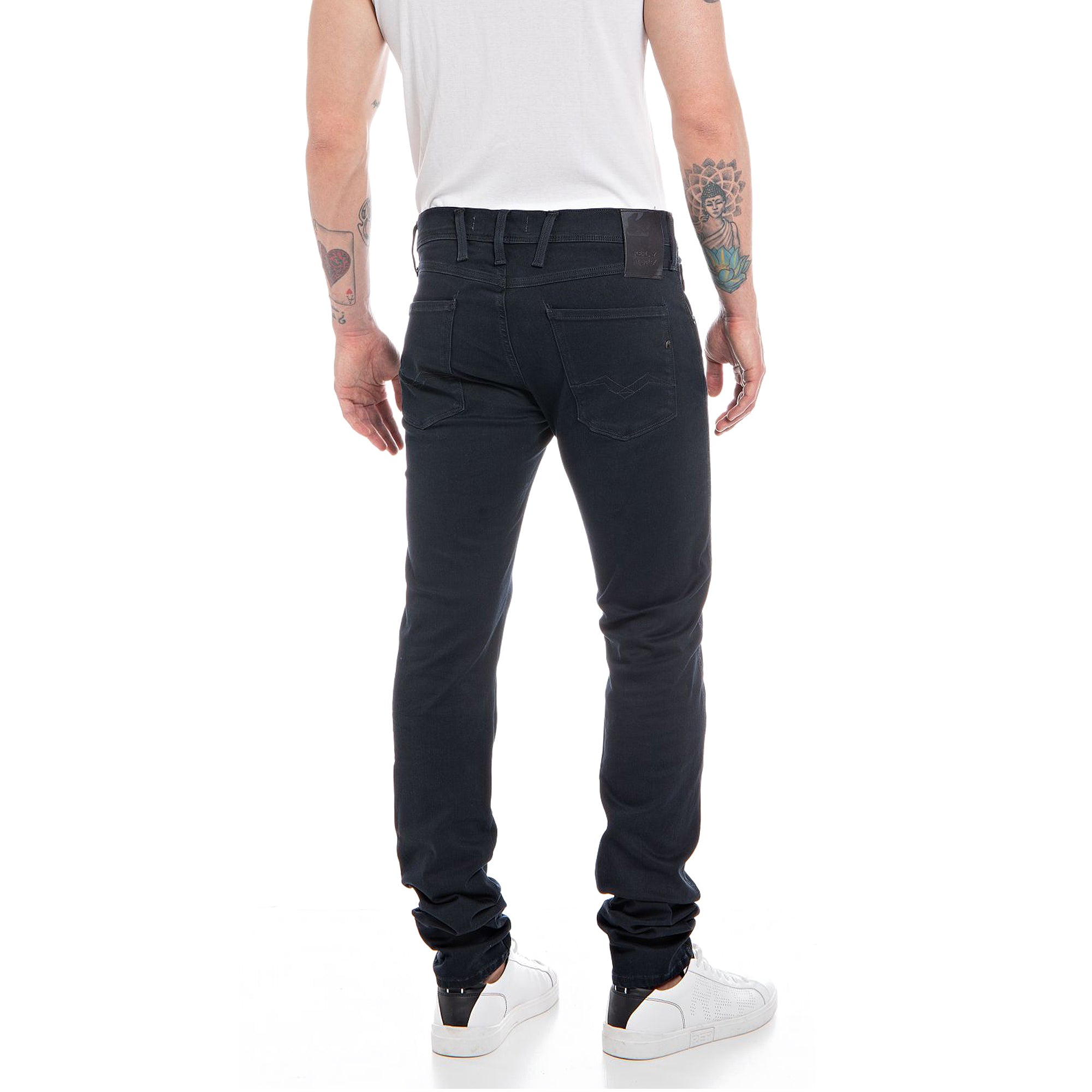Replay Hyperflex X-Lite Anbass Slim Fit Jeans - Ocean Flat Navy Tonal