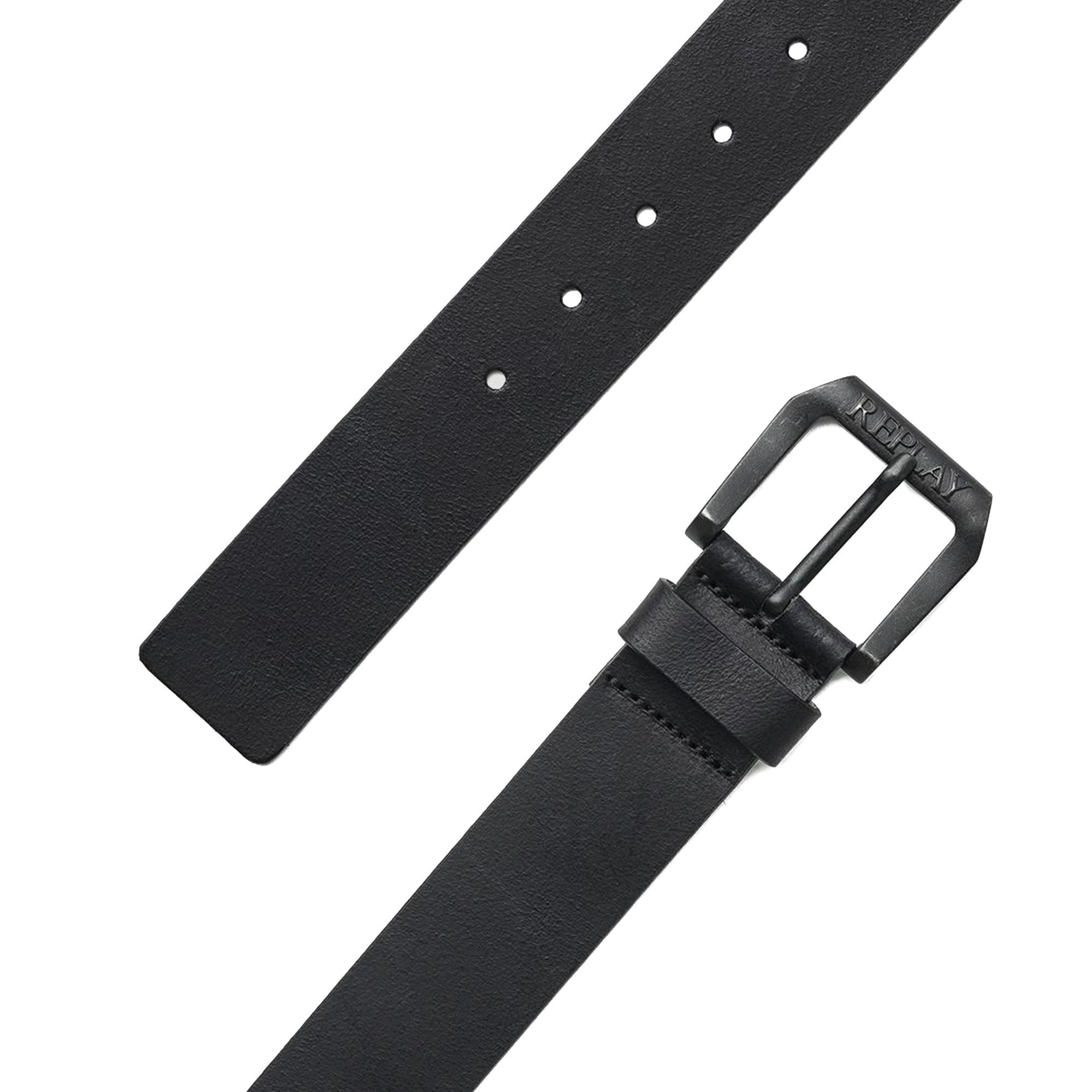 Replay Large Buckle Jean Belt - Black