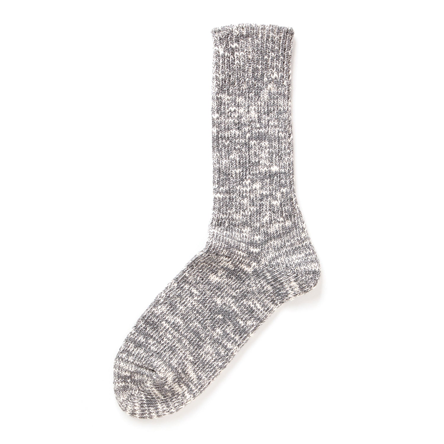 RoToTo Low Gauge Slub Crew Socks - Medium Gray
