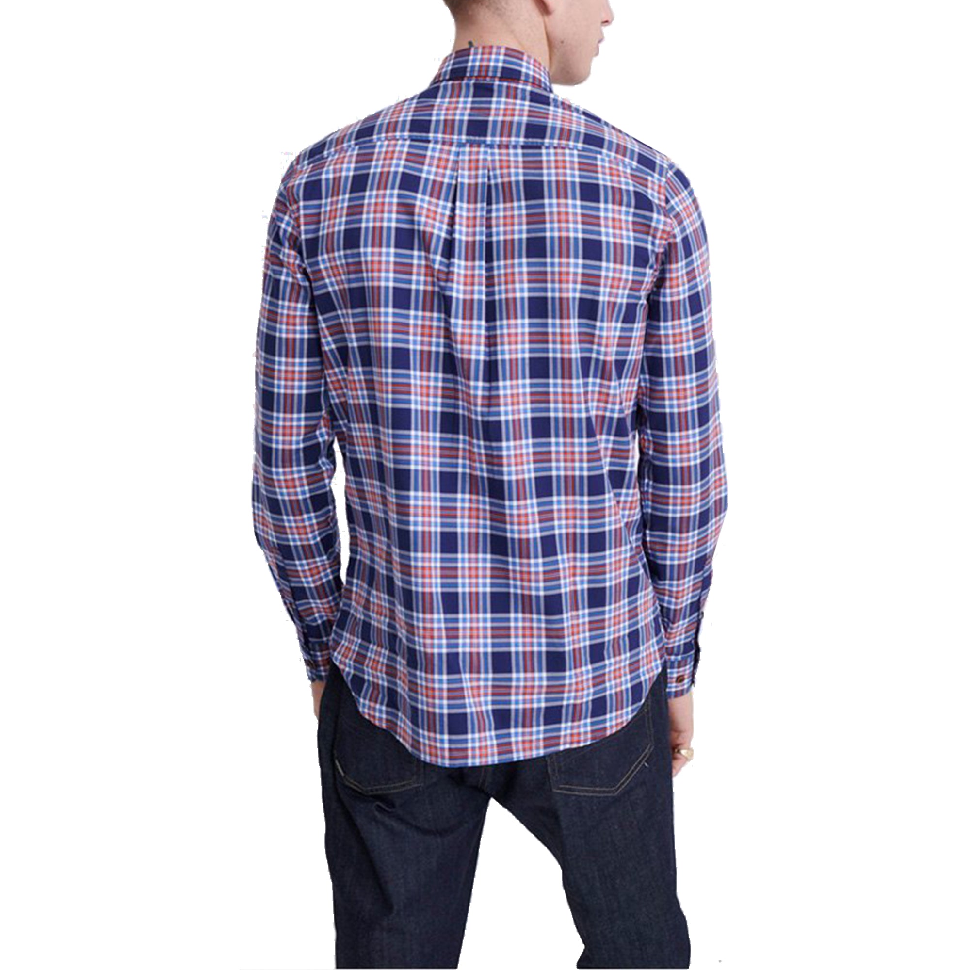 Superdry Workwear Lite Long Sleeve Shirt - Navy Check