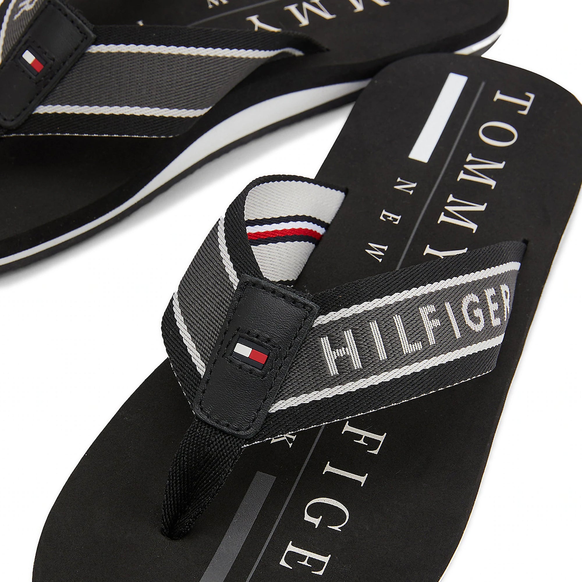 Tommy Hilfiger Maritime Logo Flip-Flops - Black