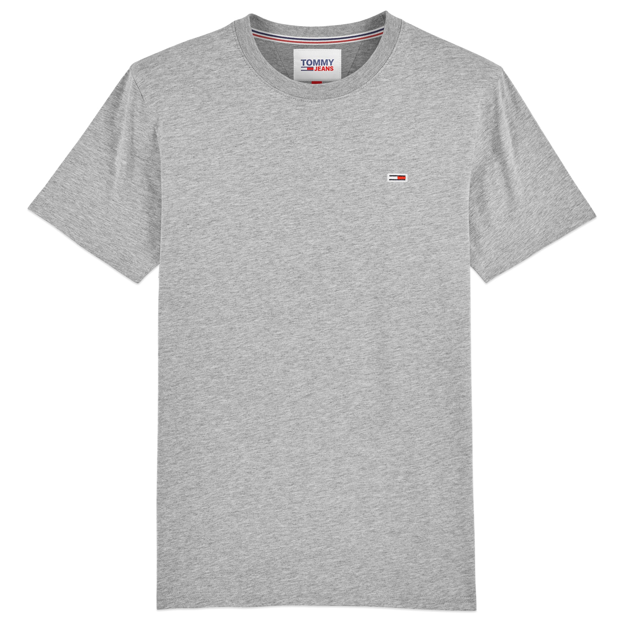 Tommy Jeans New Flag T-Shirt - Lt Grey Heather