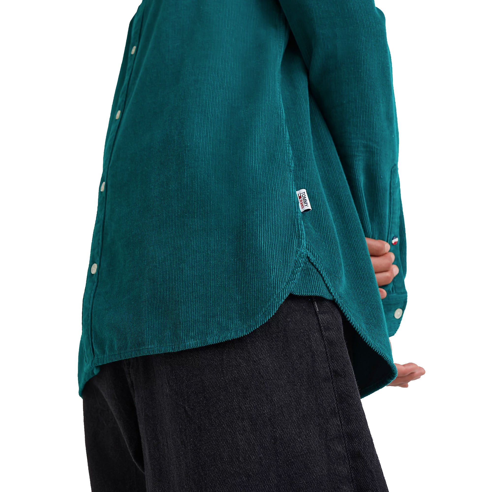 Tommy Jeans Solid Cord Shirt - Dark Turf Green