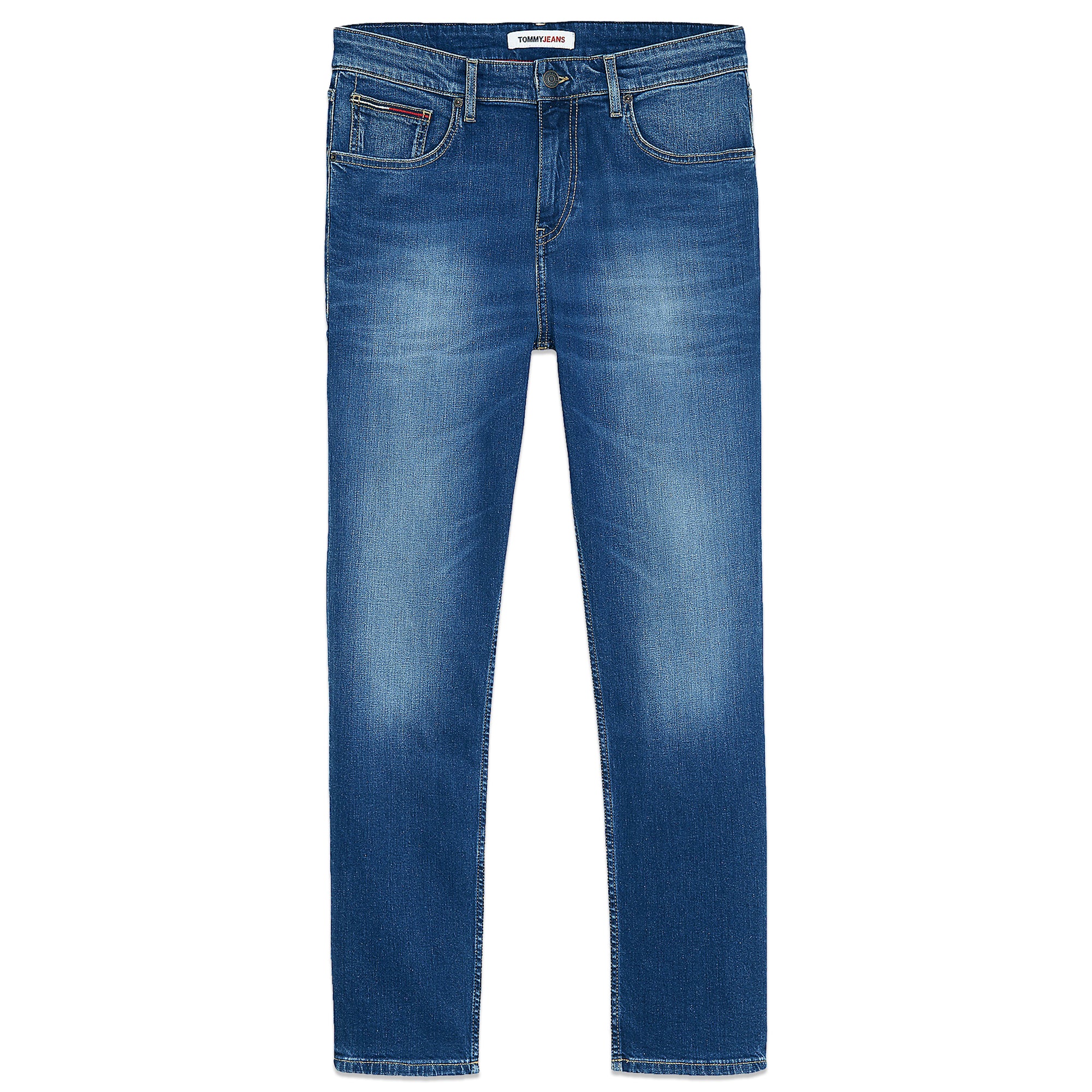 Tommy Jeans Ryan Regular Straight Jeans - Wilson Mid Blue Stretch