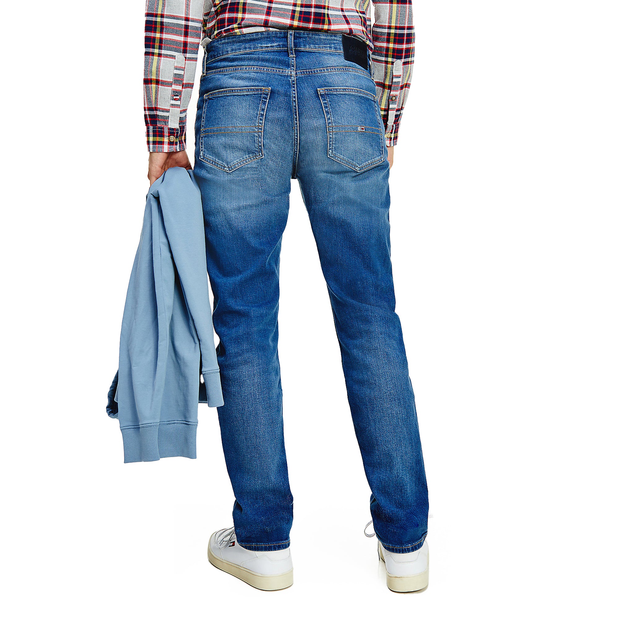 Tommy Jeans Ryan Regular Straight Jeans - Wilson Mid Blue Stretch