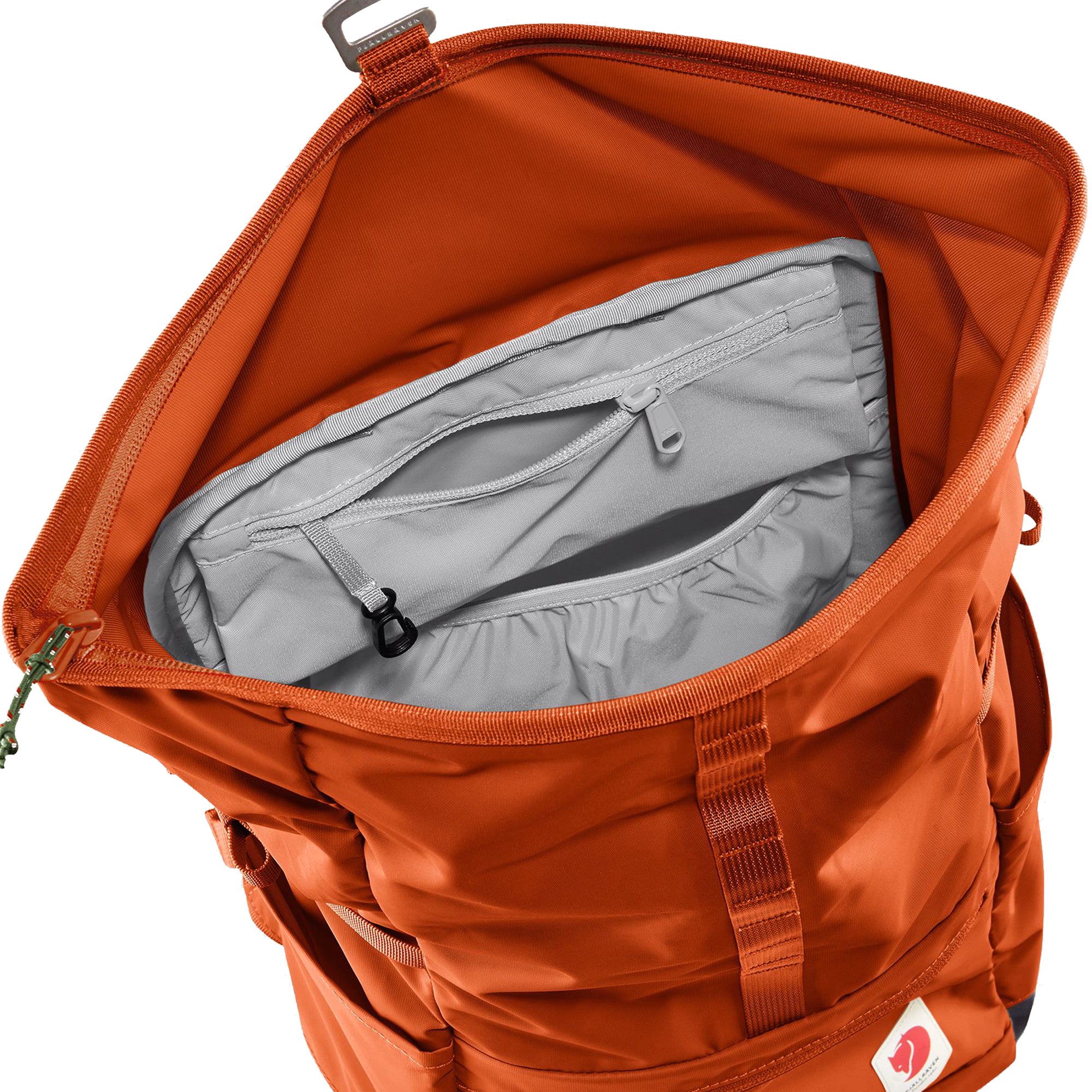 Interior view of Fjallraven High Coast Foldsack 24 for Men in Sunset Orange