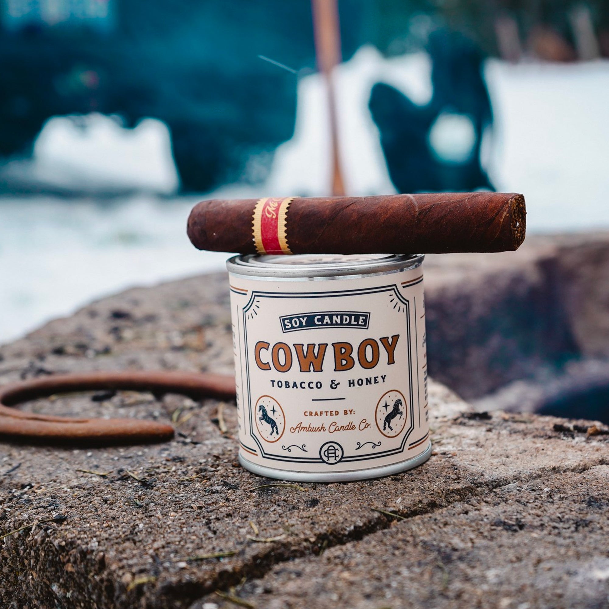 Ambush Candle Co. 8oz 'Cowboy' Soy Candle - Tobacco / Honey