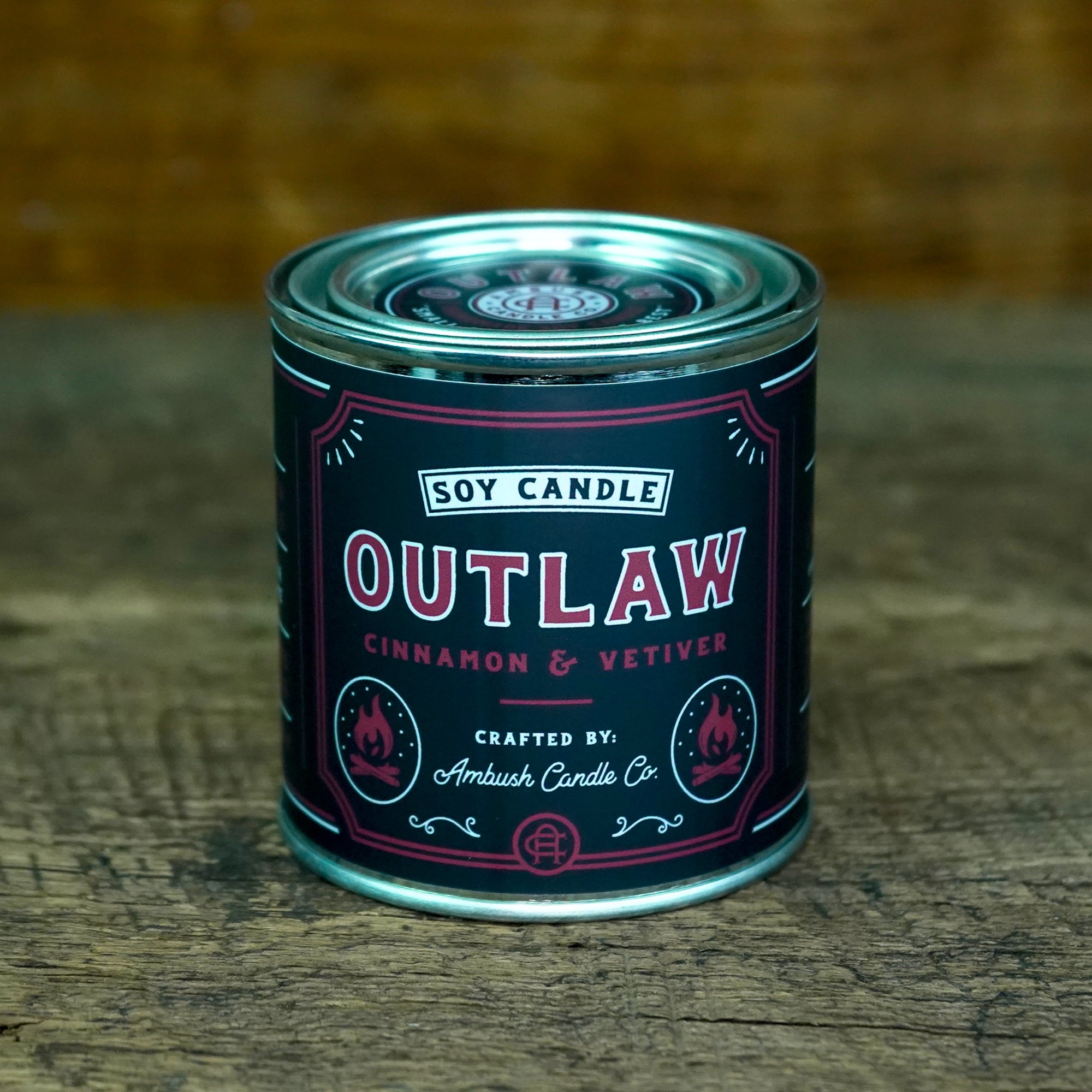 Ambush Candle Co. 8oz 'Outlaw' Soy Candle - Cinnamon / Vetiver