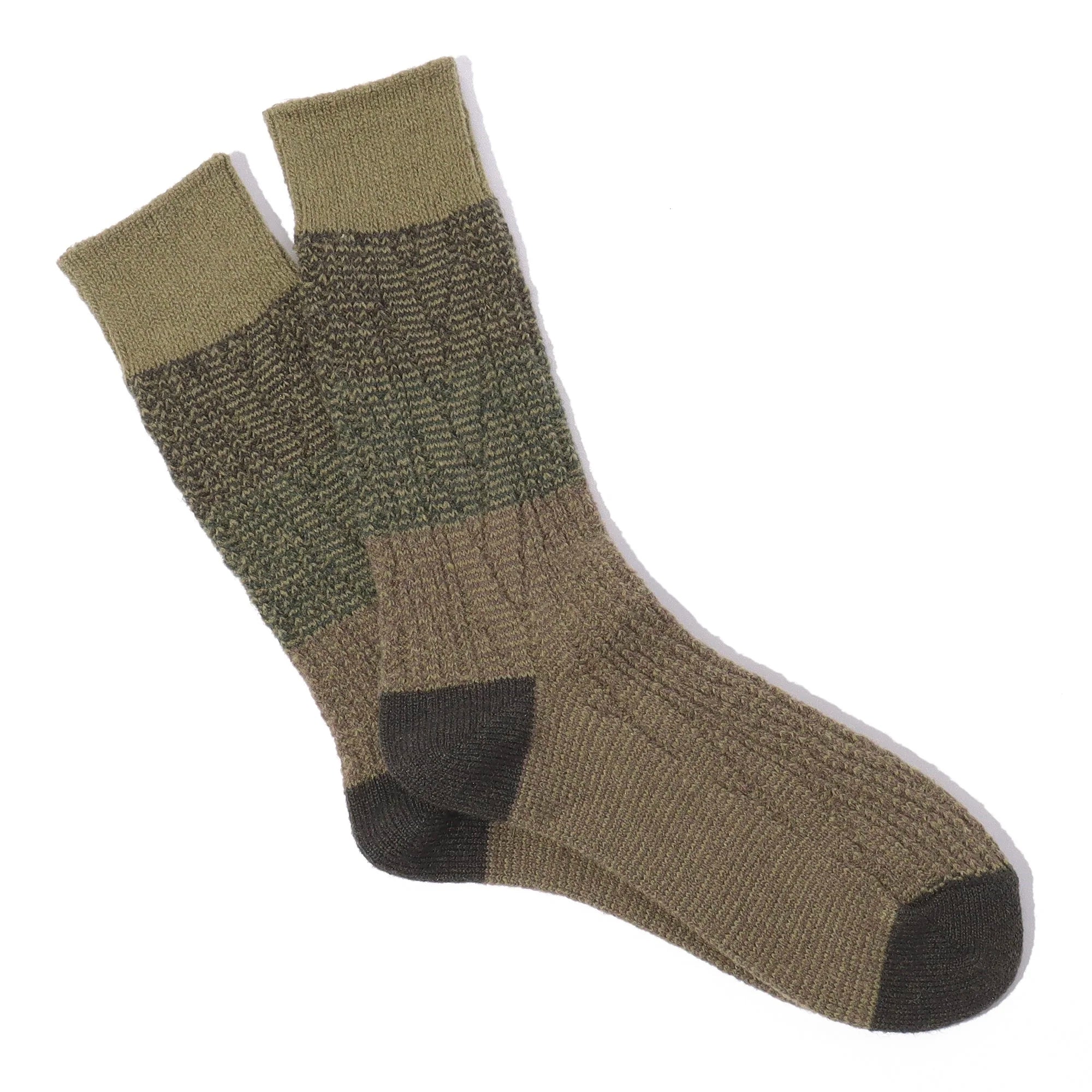Anonymous Ism Gradation Cable Crew Socks - Olive