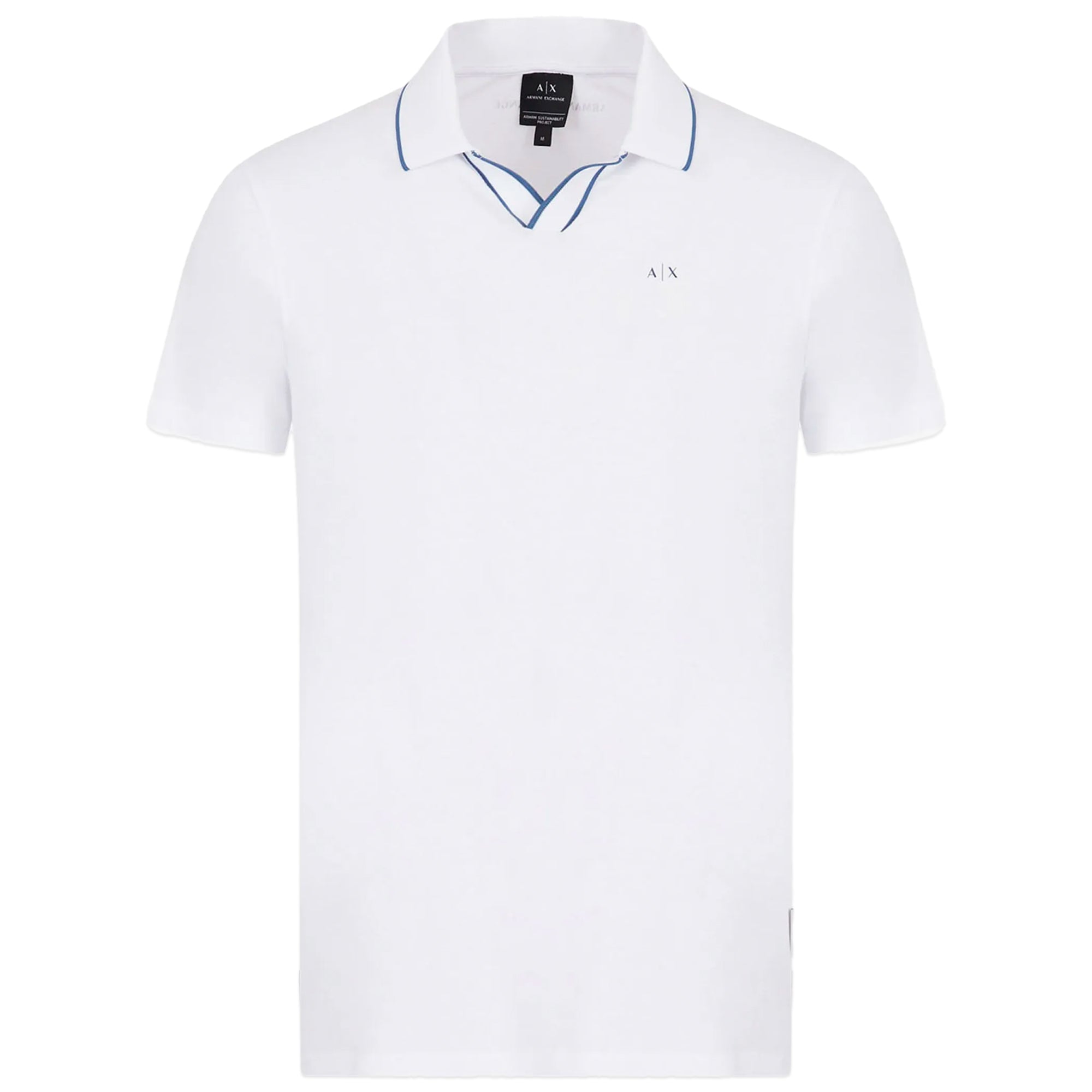 Armani Exchange 3RZFFC Open Neck Polo - White