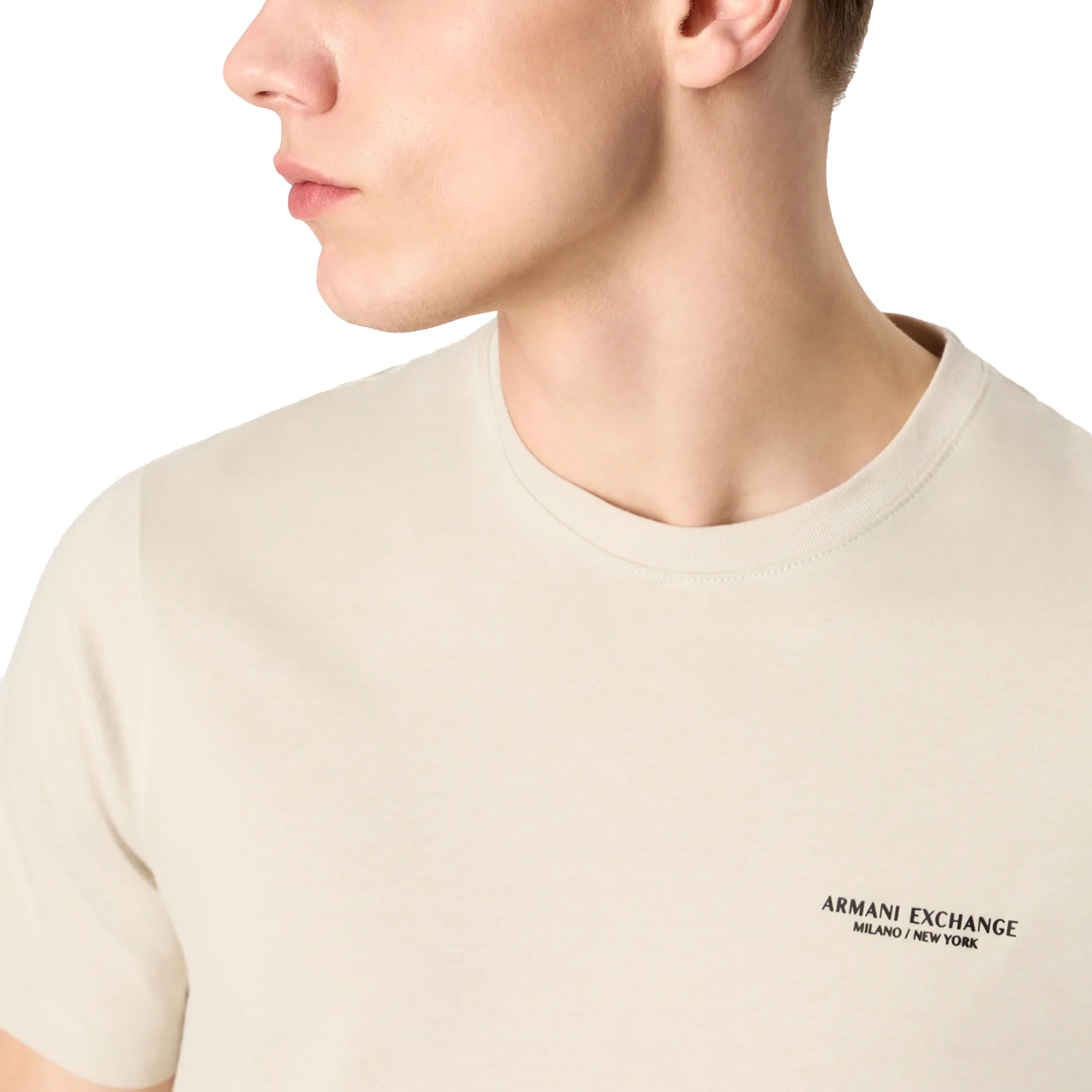Armani Exchange 8NZT91 Logo T-Shirt - White Pepper