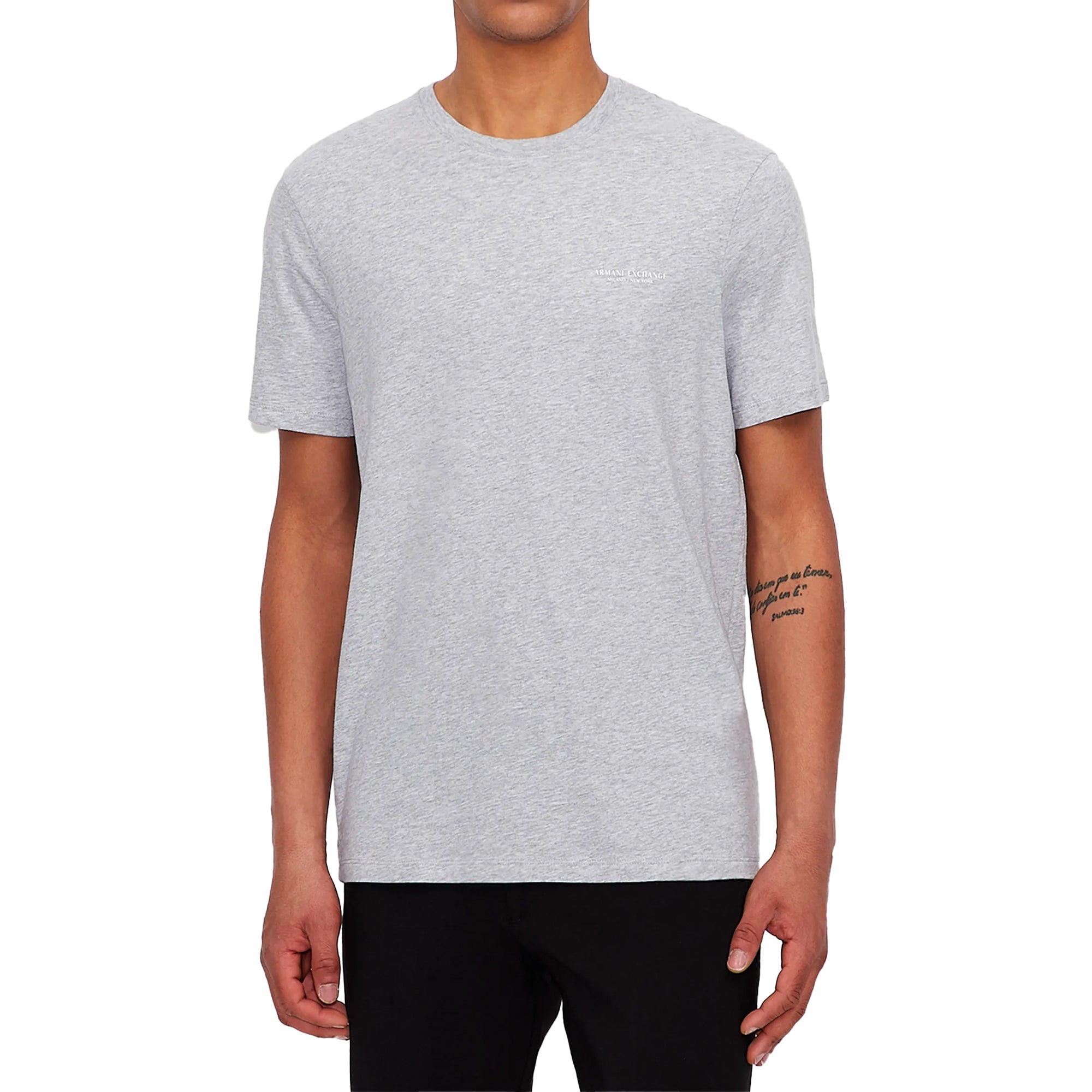 Armani Exchange 8NZT91 Logo T-Shirt - Light Grey Marl