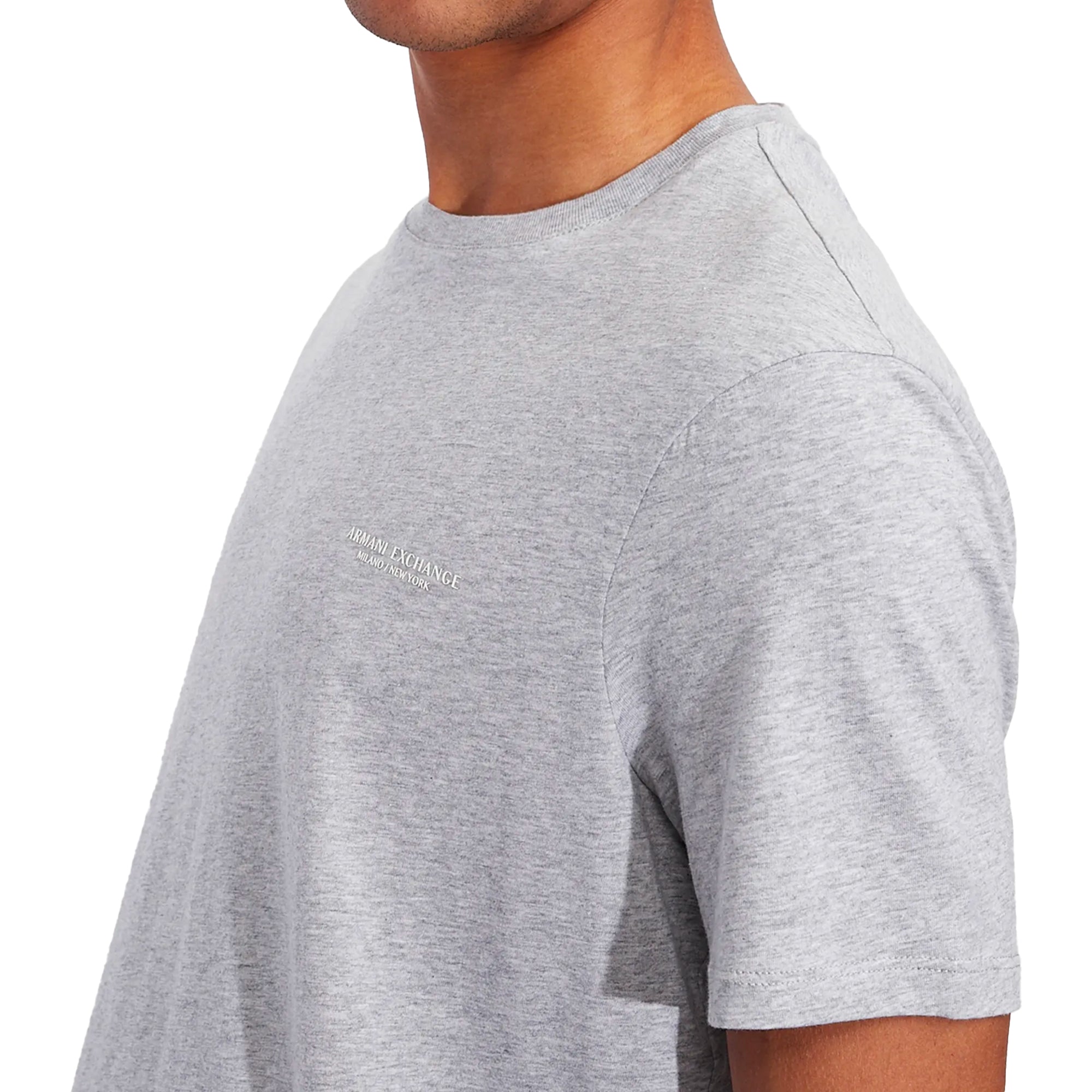 Armani Exchange 8NZT91 Logo T-Shirt - Light Grey Marl