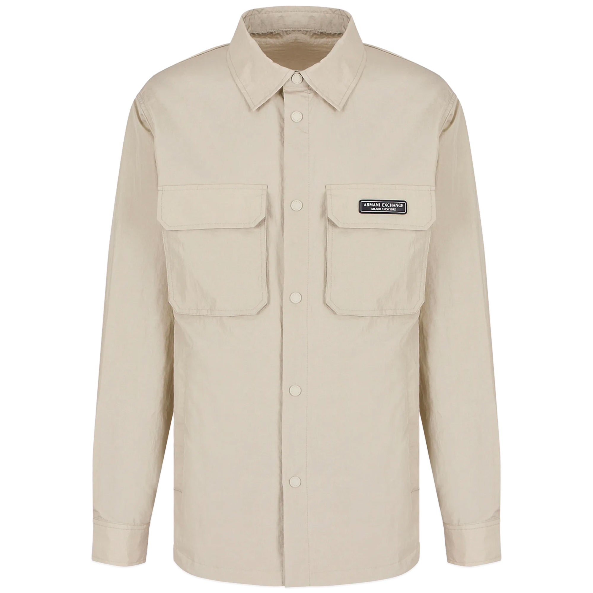 Armani Exchange Technical Nylon Overshirt - White Pepper