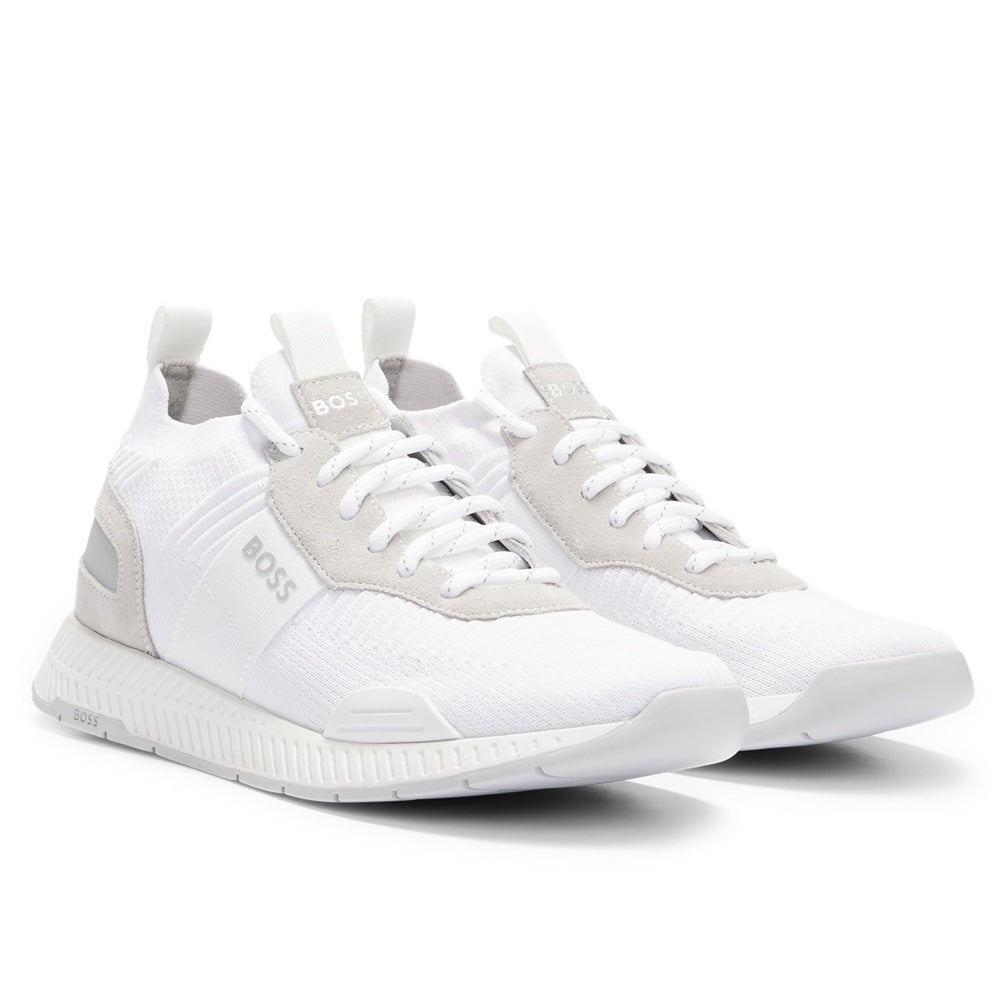 Boss Titanium Knit Runner KNST N Trainers - White