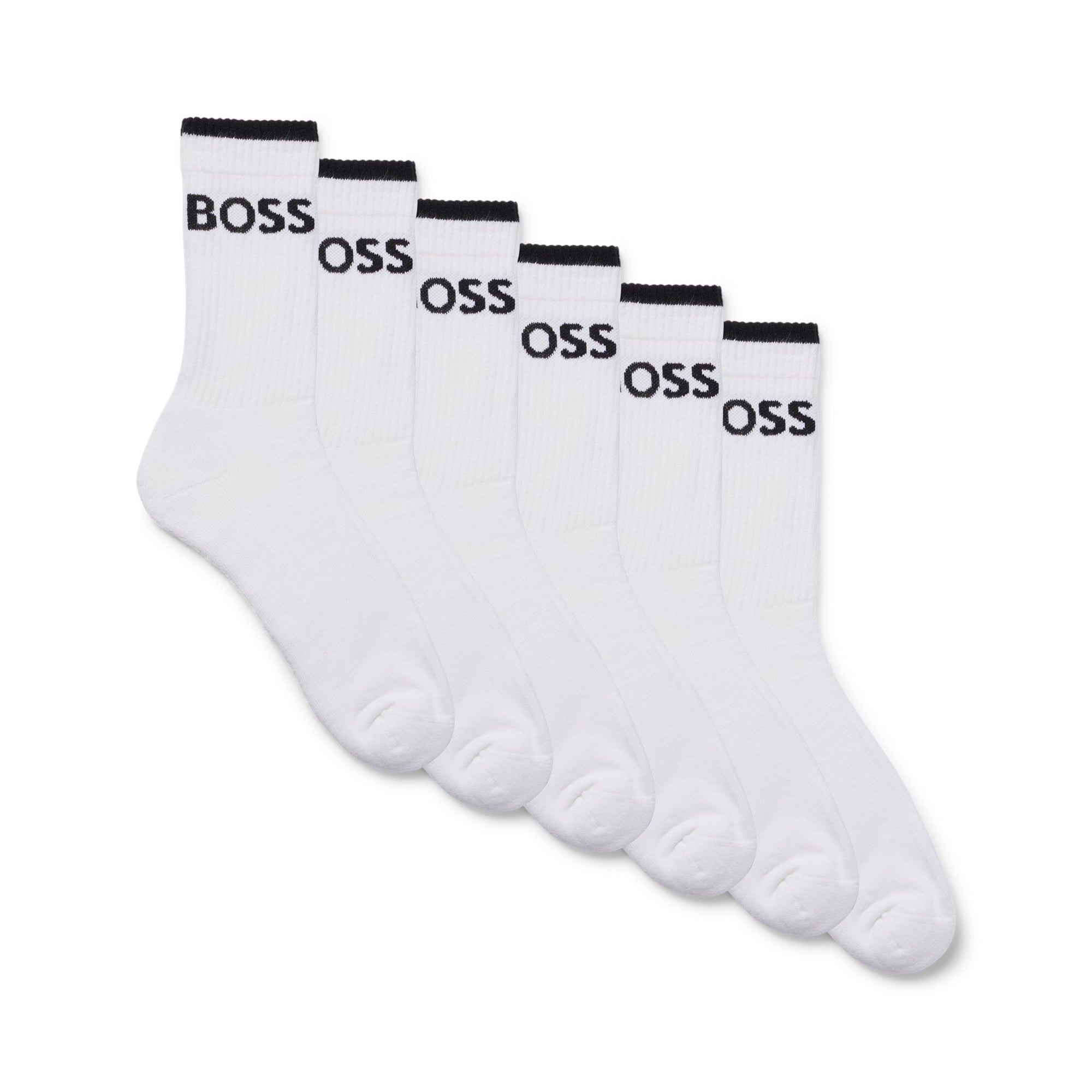 Boss 6 Pack QS Sport Socks - White