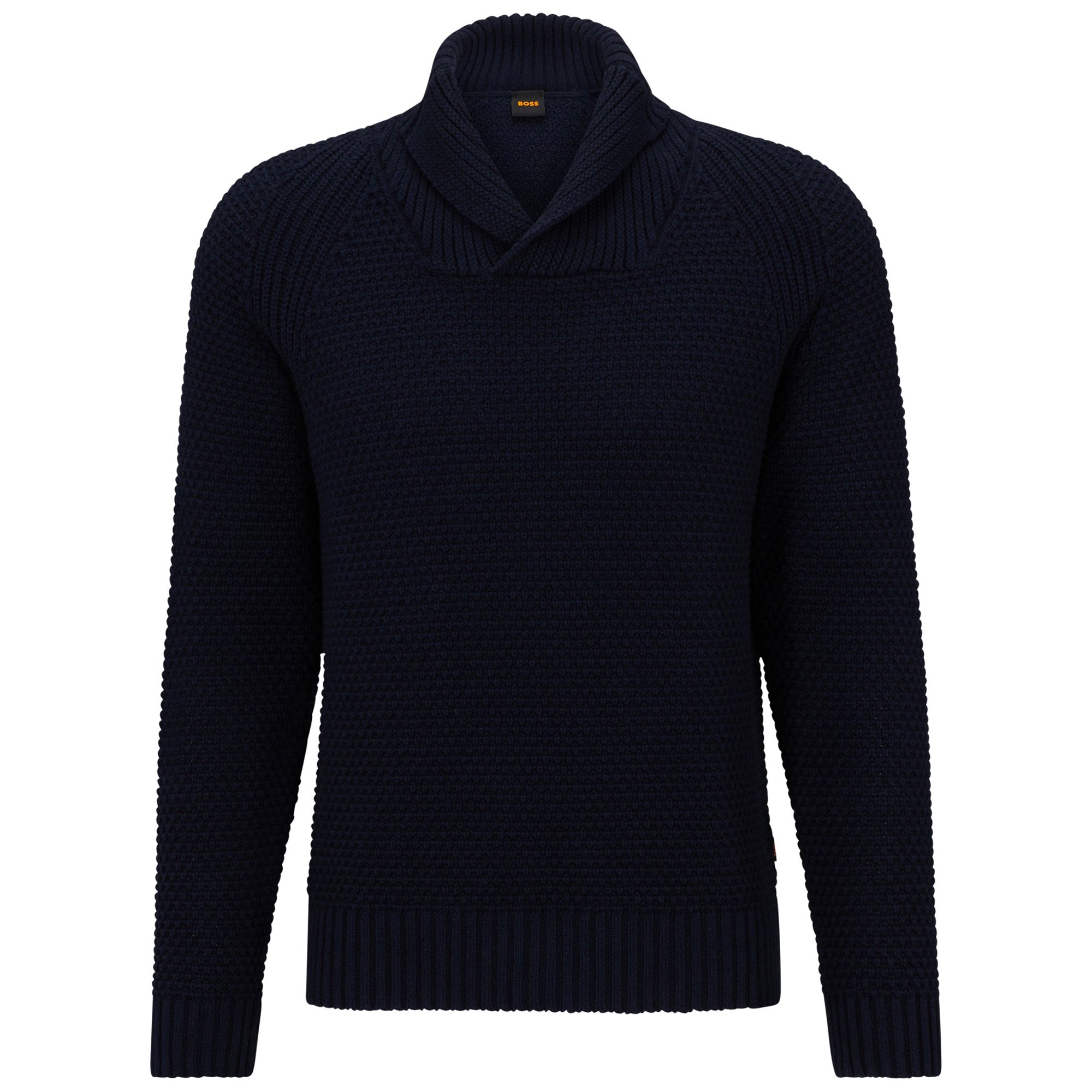 Boss Amado Shawl Neck Knit - Dark Blue