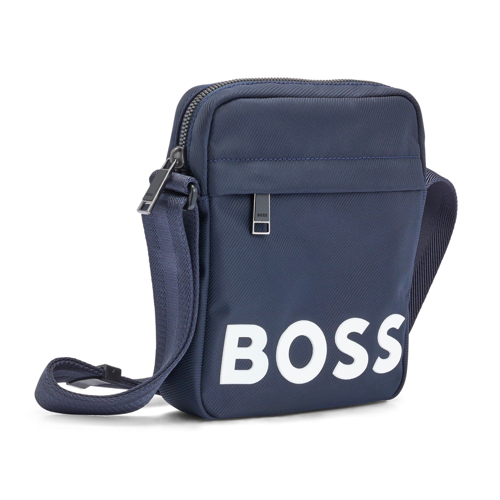 Boss Mens Goodwin Black Rubberised Logo Crossbody Bag