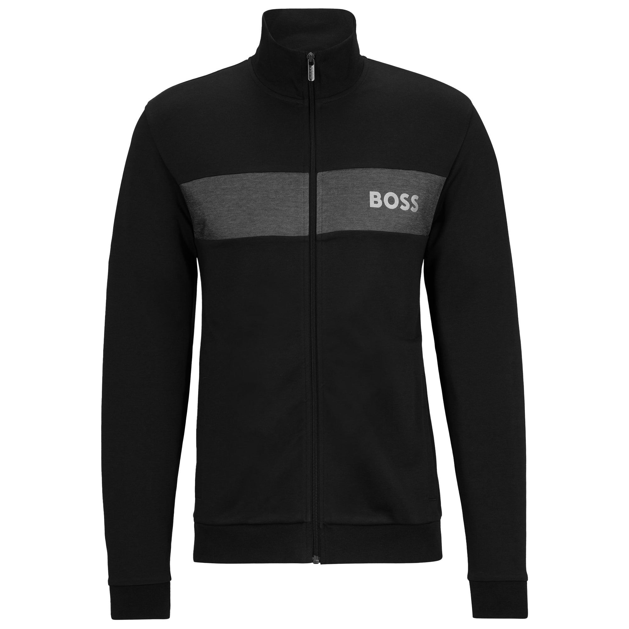 Boss Cotton Blend Full Zip Track Top - Black