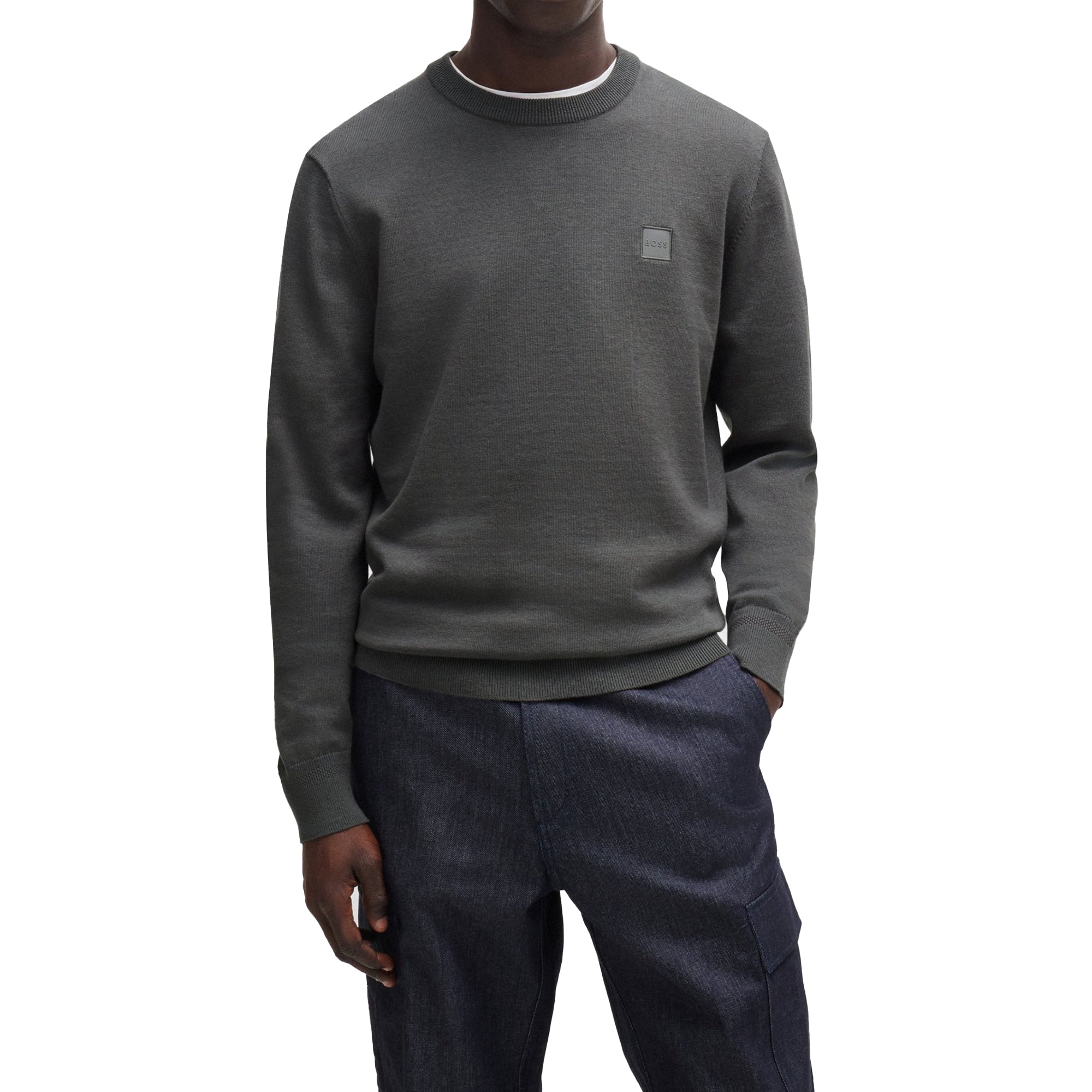 Boss Kanovano Crew Neck Knit - Dark Grey