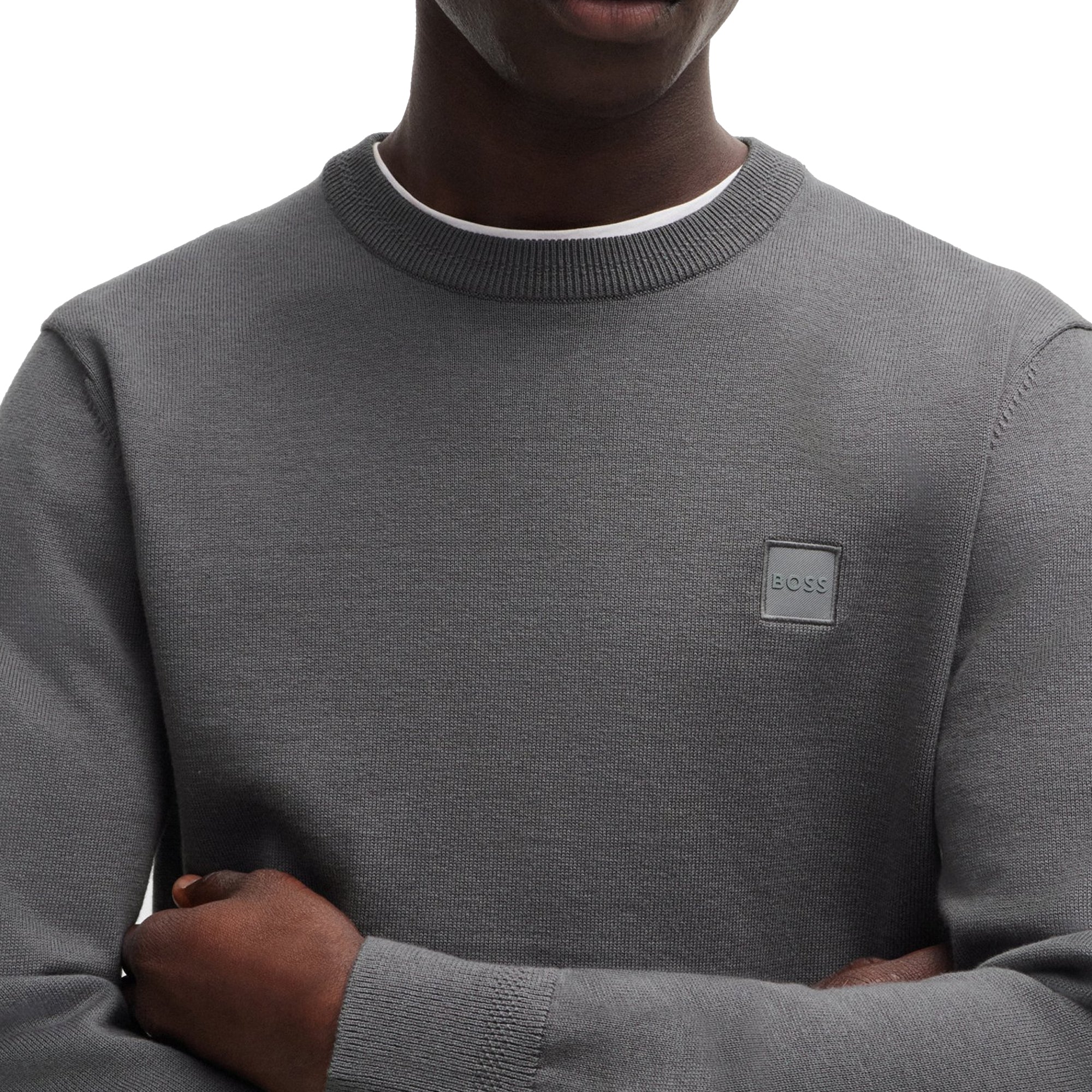 Boss Kanovano Crew Neck Knit - Dark Grey