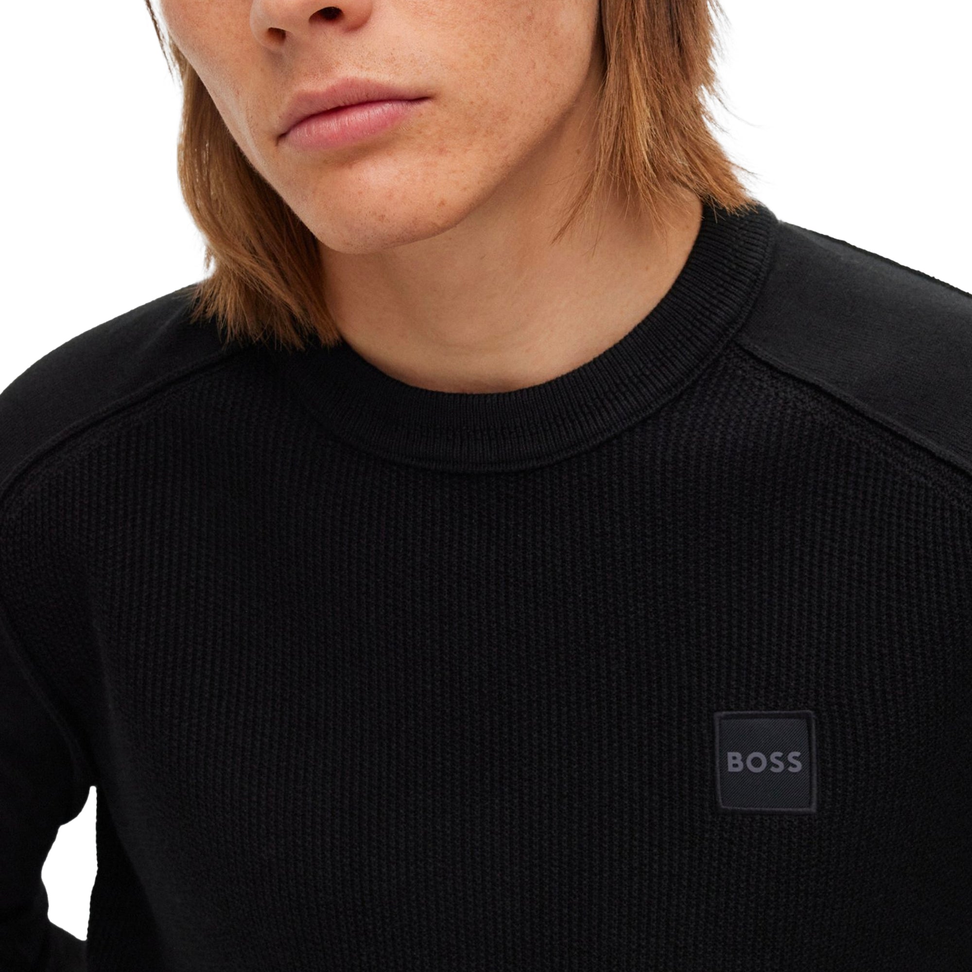 Boss Kesom Waffle Knit - Black