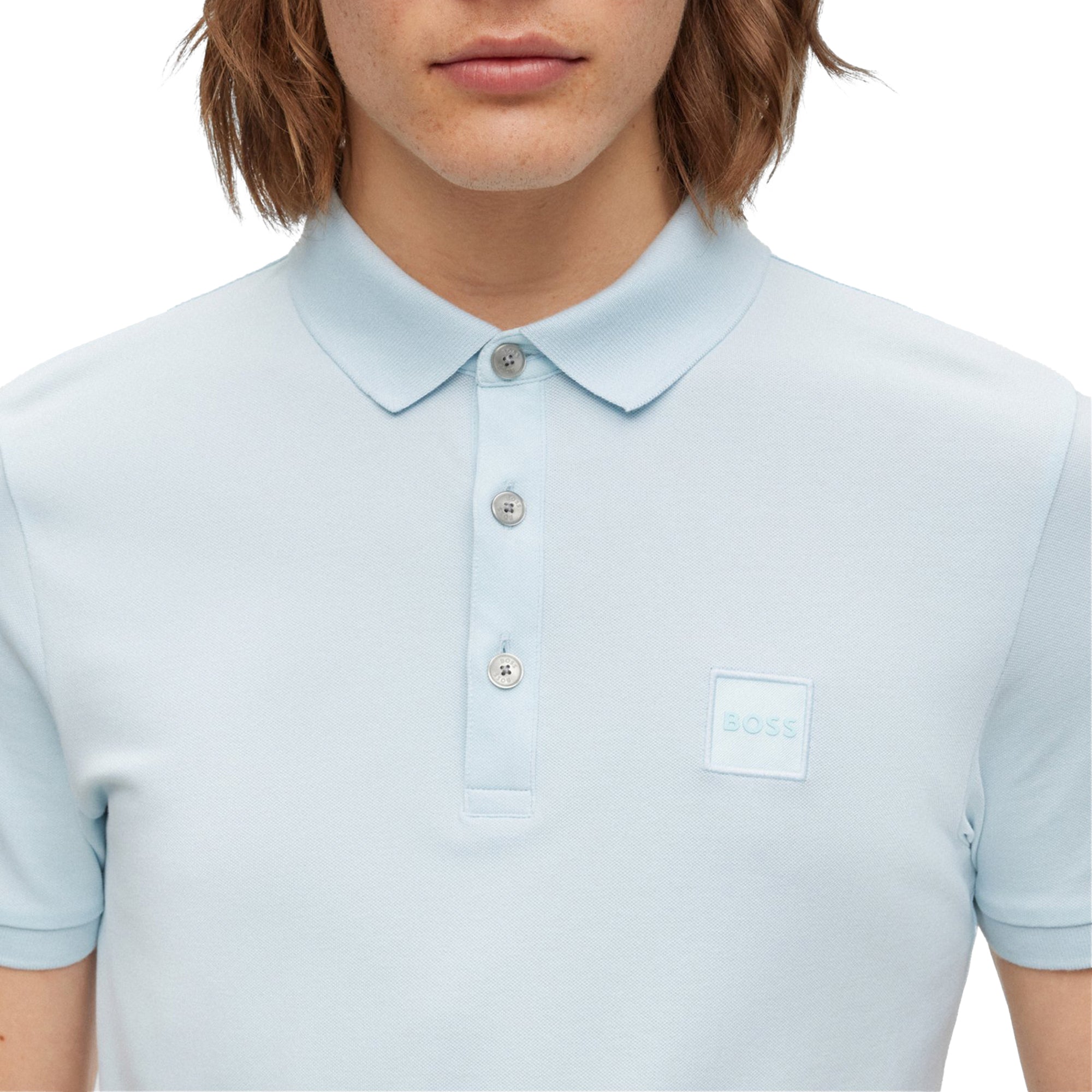 Sky blue hugo boss polo deals