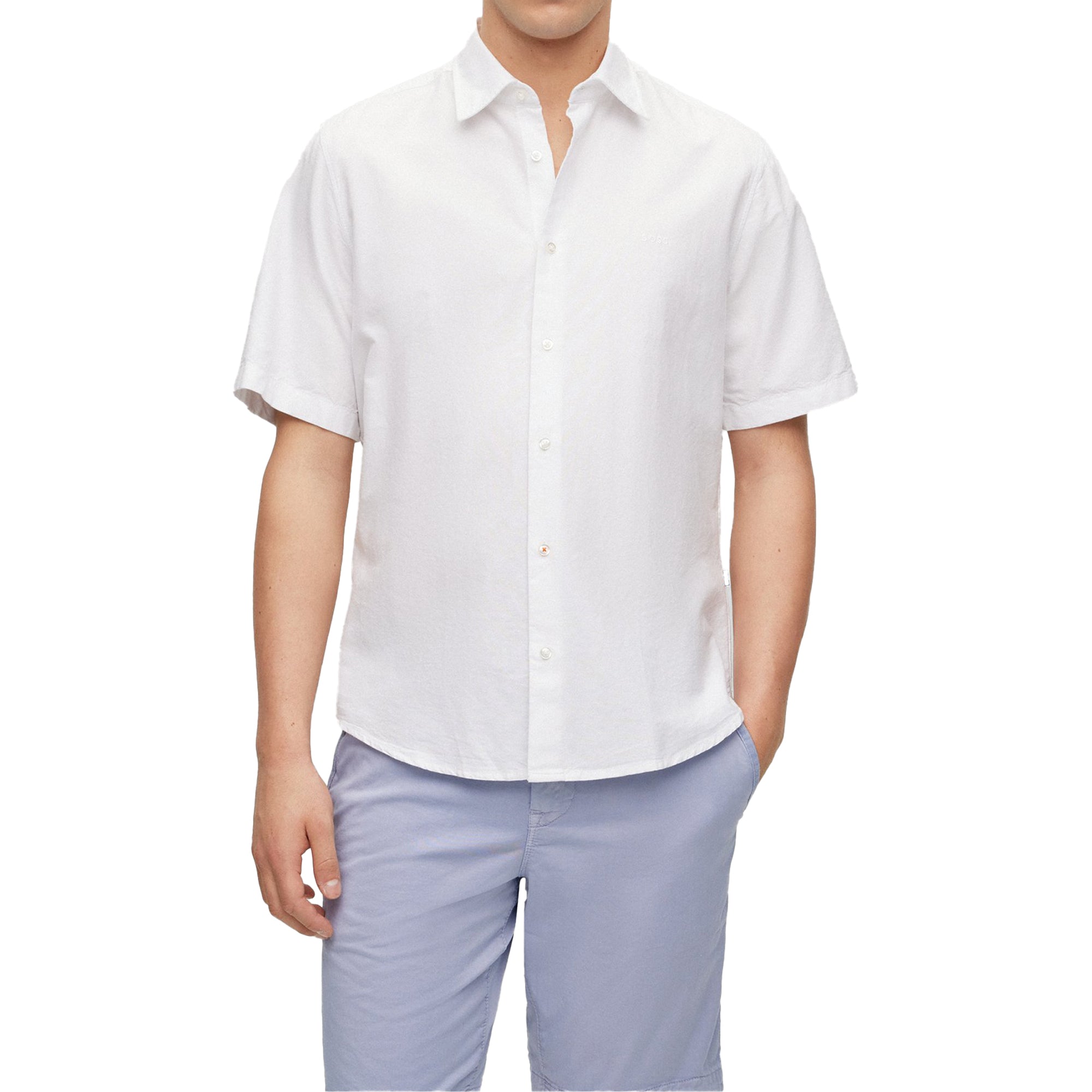 Boss Rash 2 Oxford Short Sleeve Shirt - White