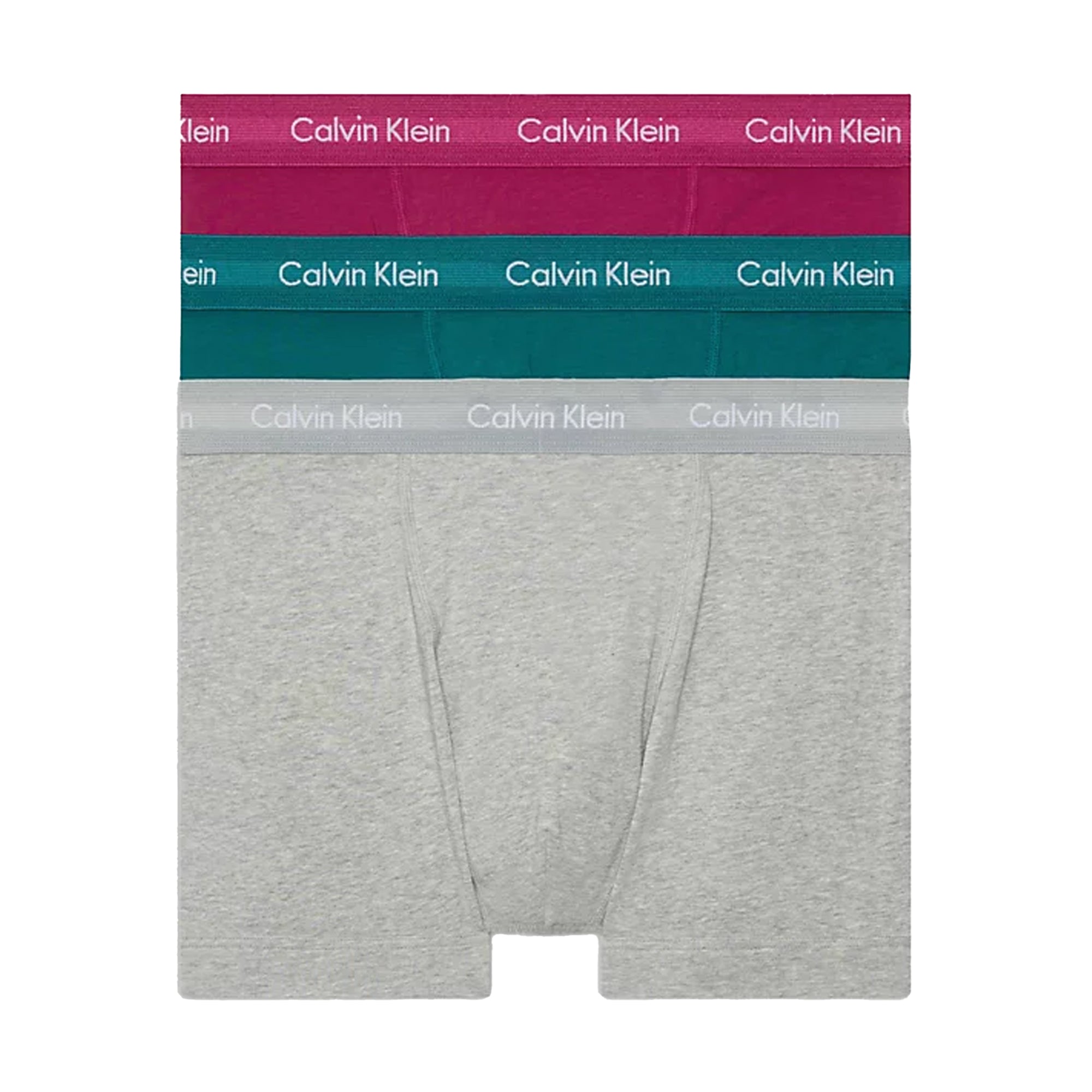 Calvin Klein Cotton Stretch Trunks - Grey Heather/Chesapeake Bay/Jewel