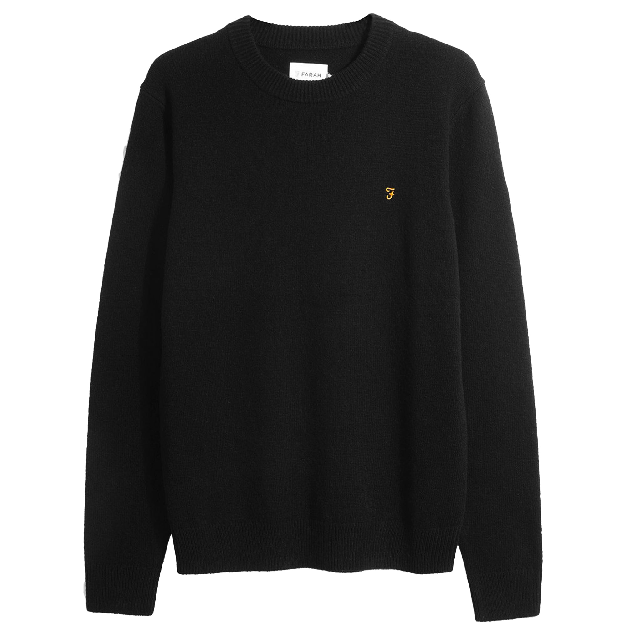 Farah Birchall Lambswool Crew Sweater - Black