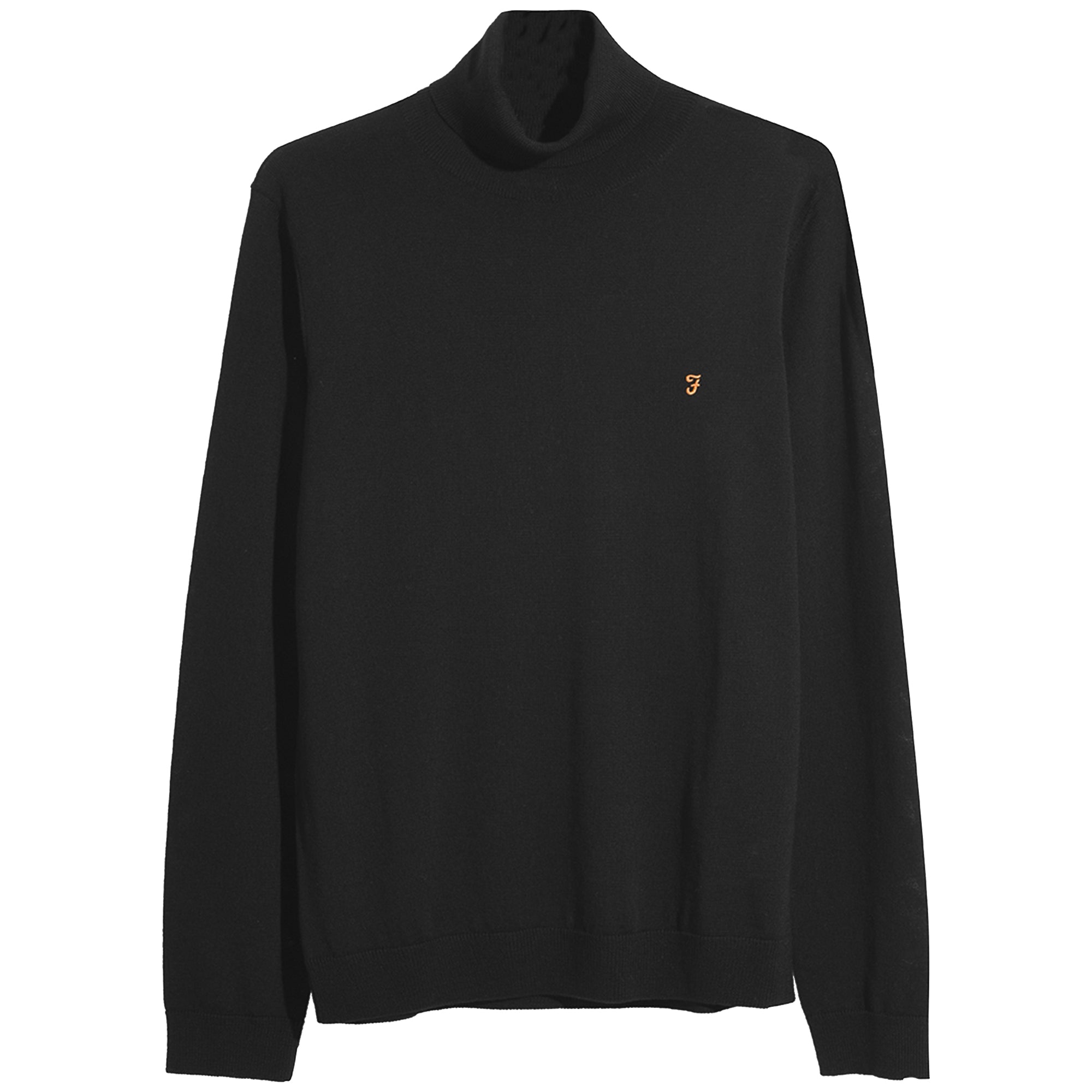 Farah Gosforth Merino Wool Roll Neck Jumper - Black