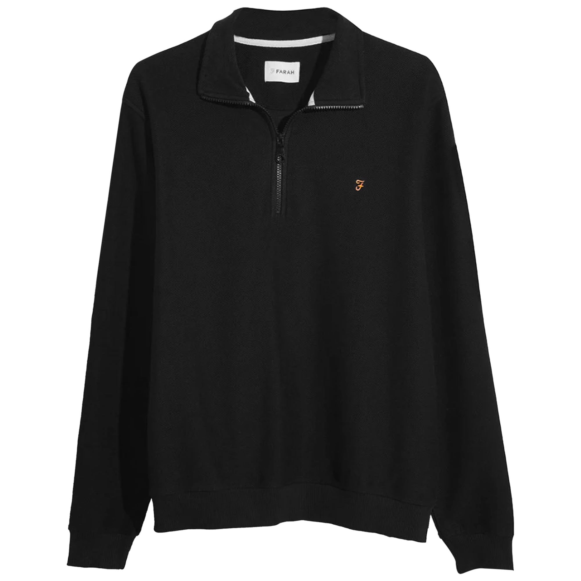 Farah Weah Twill 1/2 Zip Sweater - Black