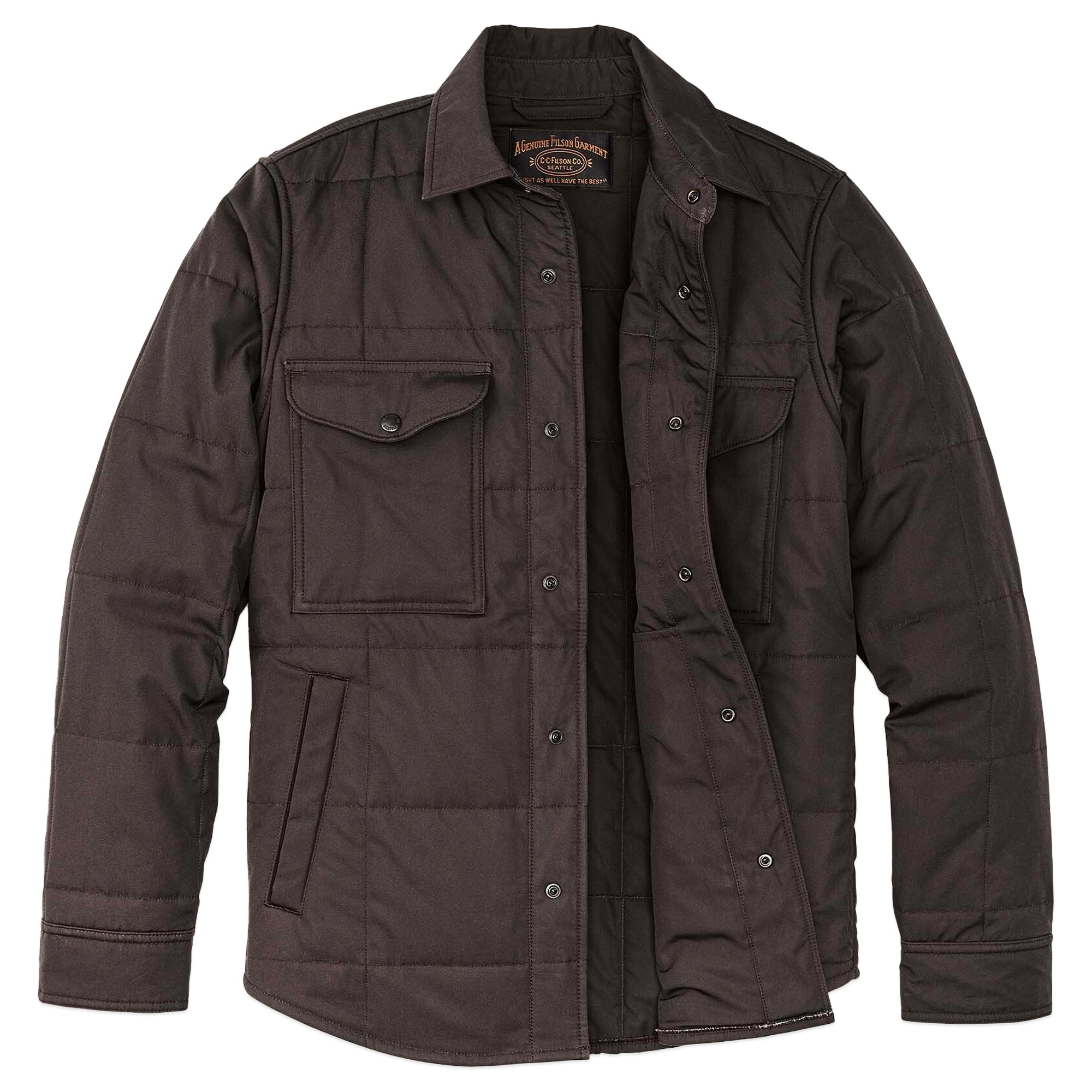 Filson Cover Cloth Quilted Jac-Shirt - Cinder