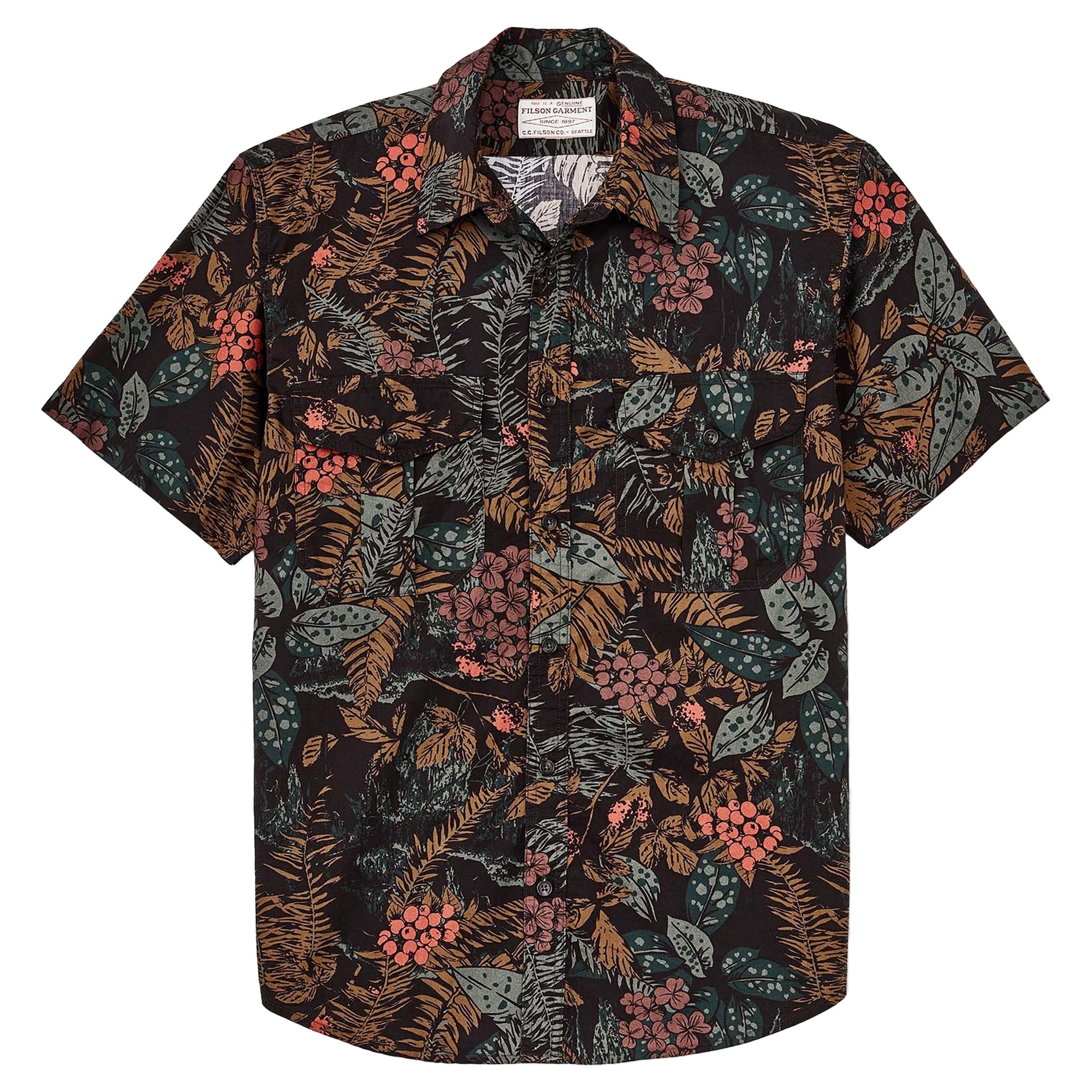 Filson Short Sleeve Washed Feather Cloth Shirt - Northwest Rainforest