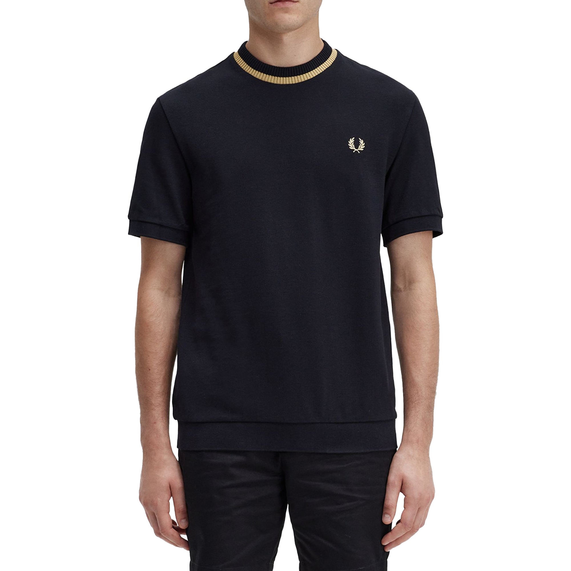 Fred Perry Crew Neck Pique T-Shirt - Black