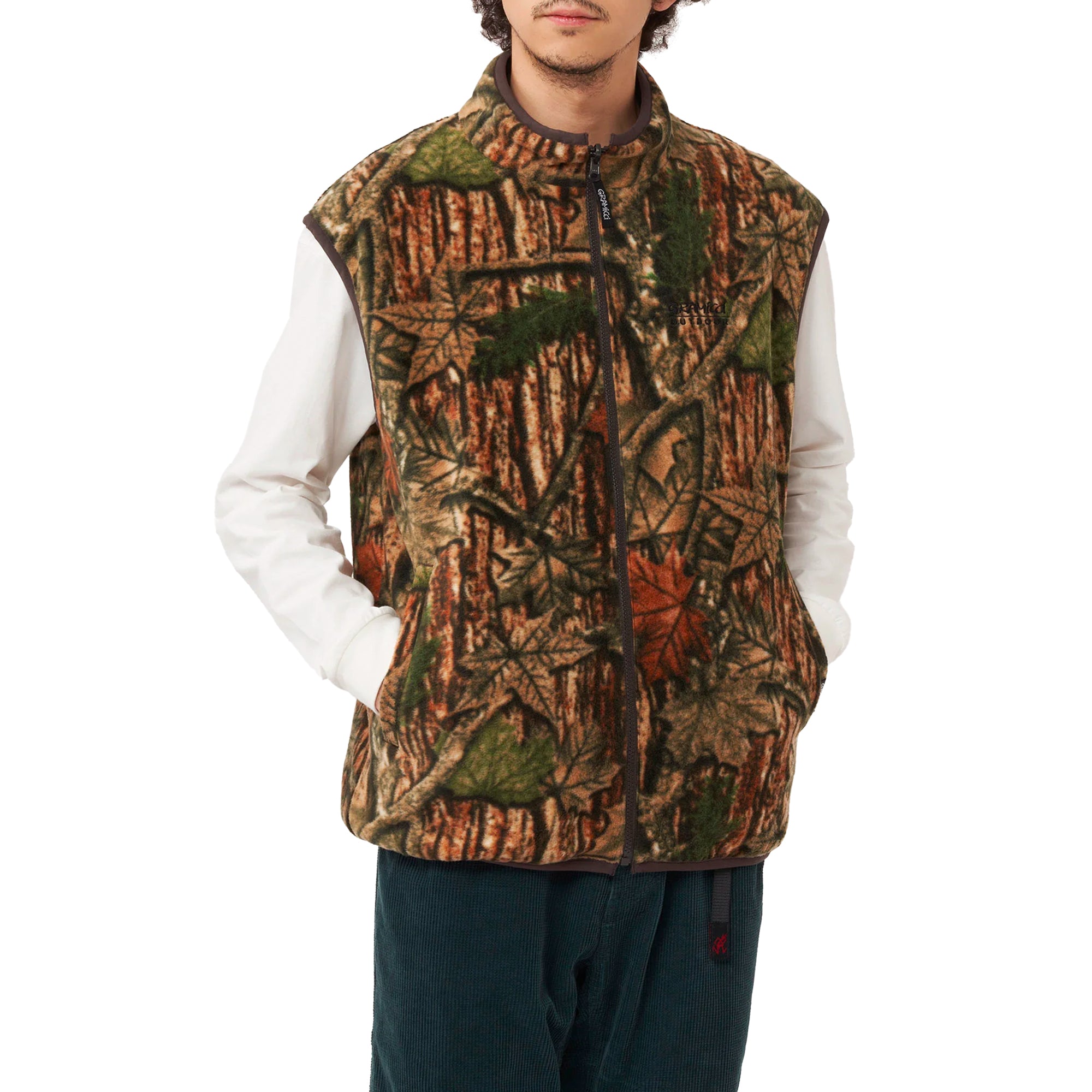 Gramicci Reversible Fleece Vest - Leaf Camo