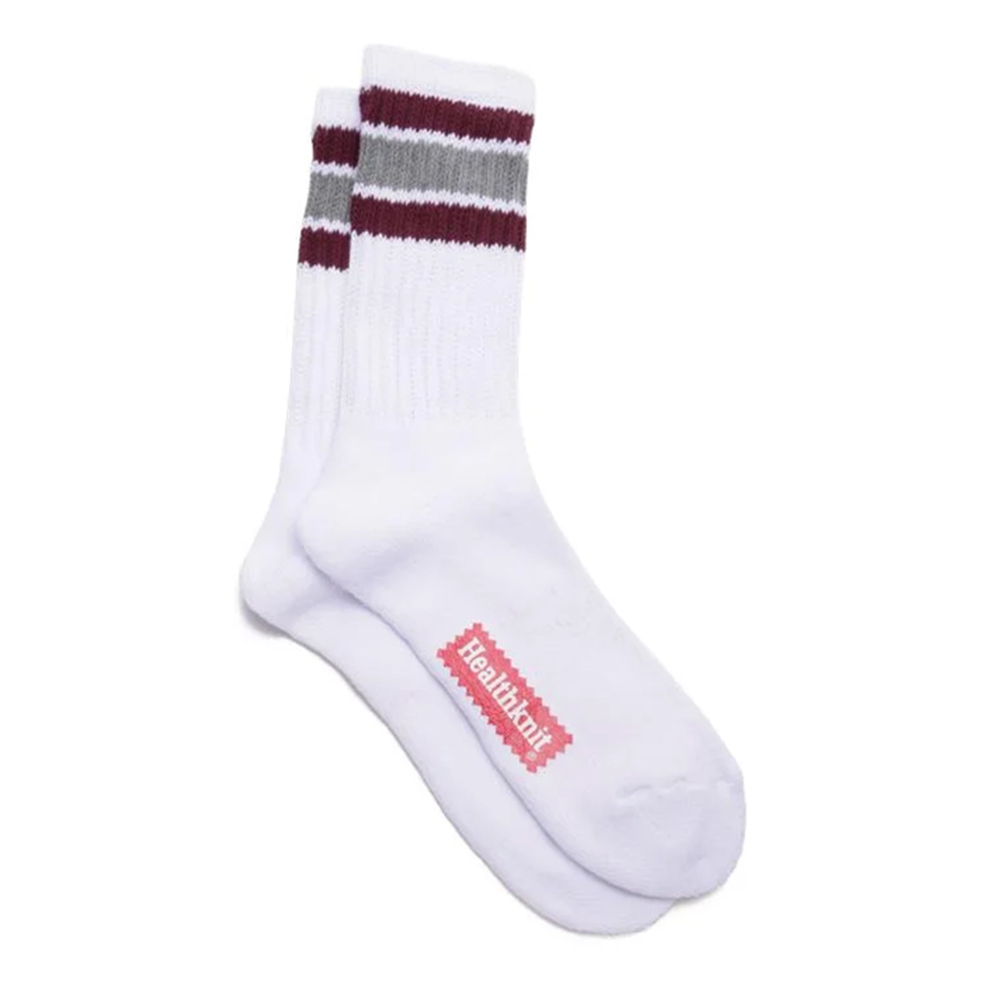 Healthknit Socks 3 Pack - White / Multi Stripe