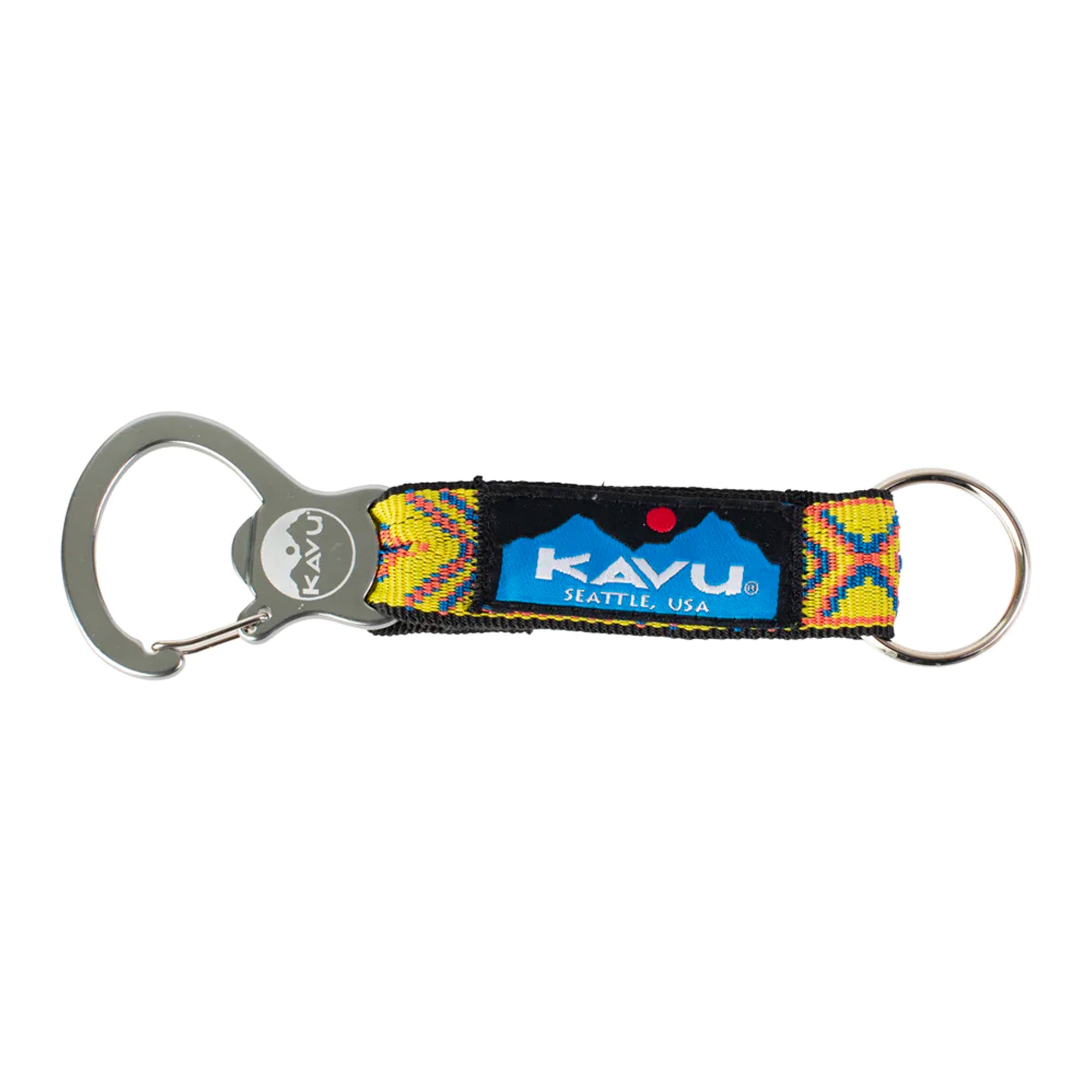 KAVU Crack It Open Bottle Opener & Keyring - Yellow Geo
