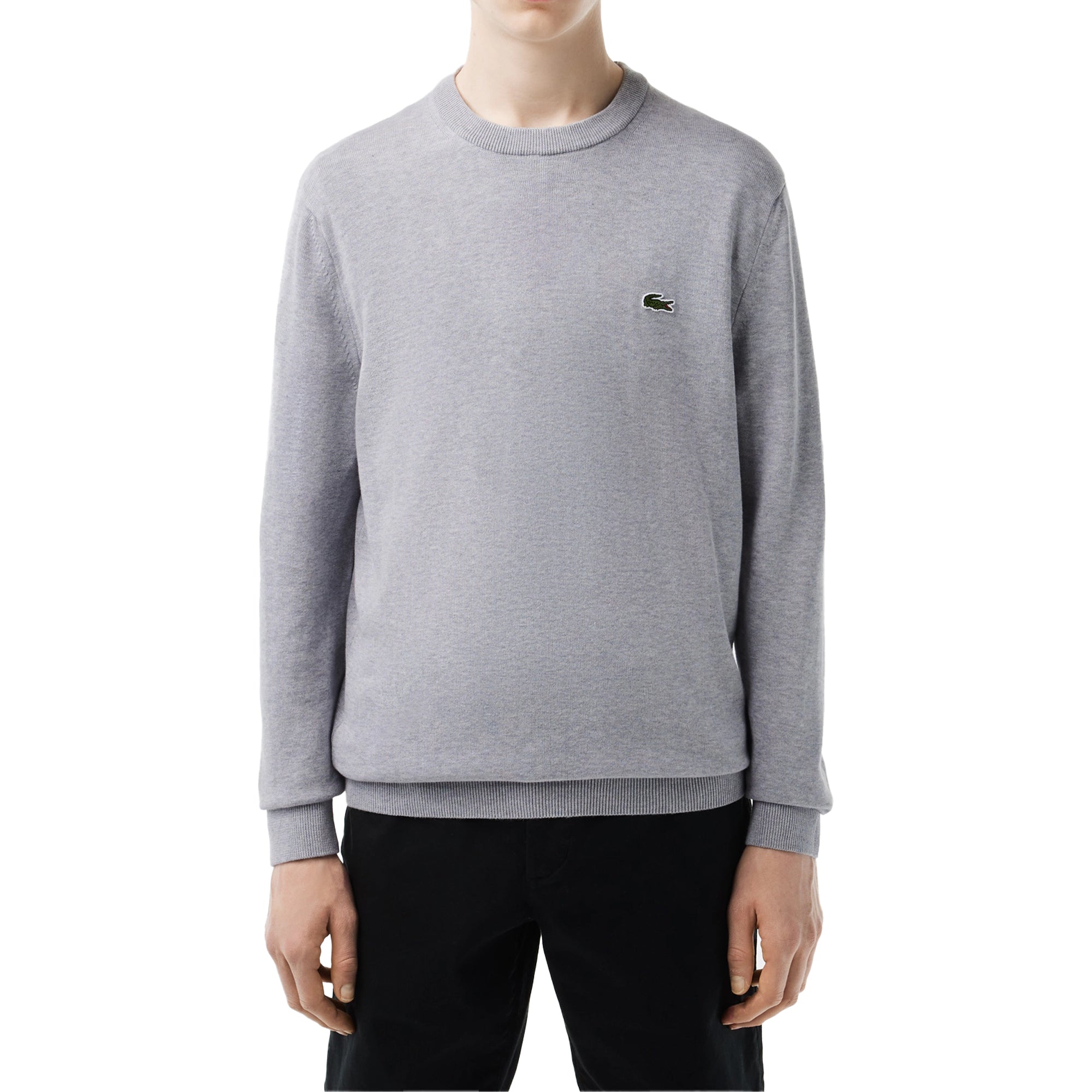 Lacoste New Cotton Crew Knit AH1985 - Silver Grey