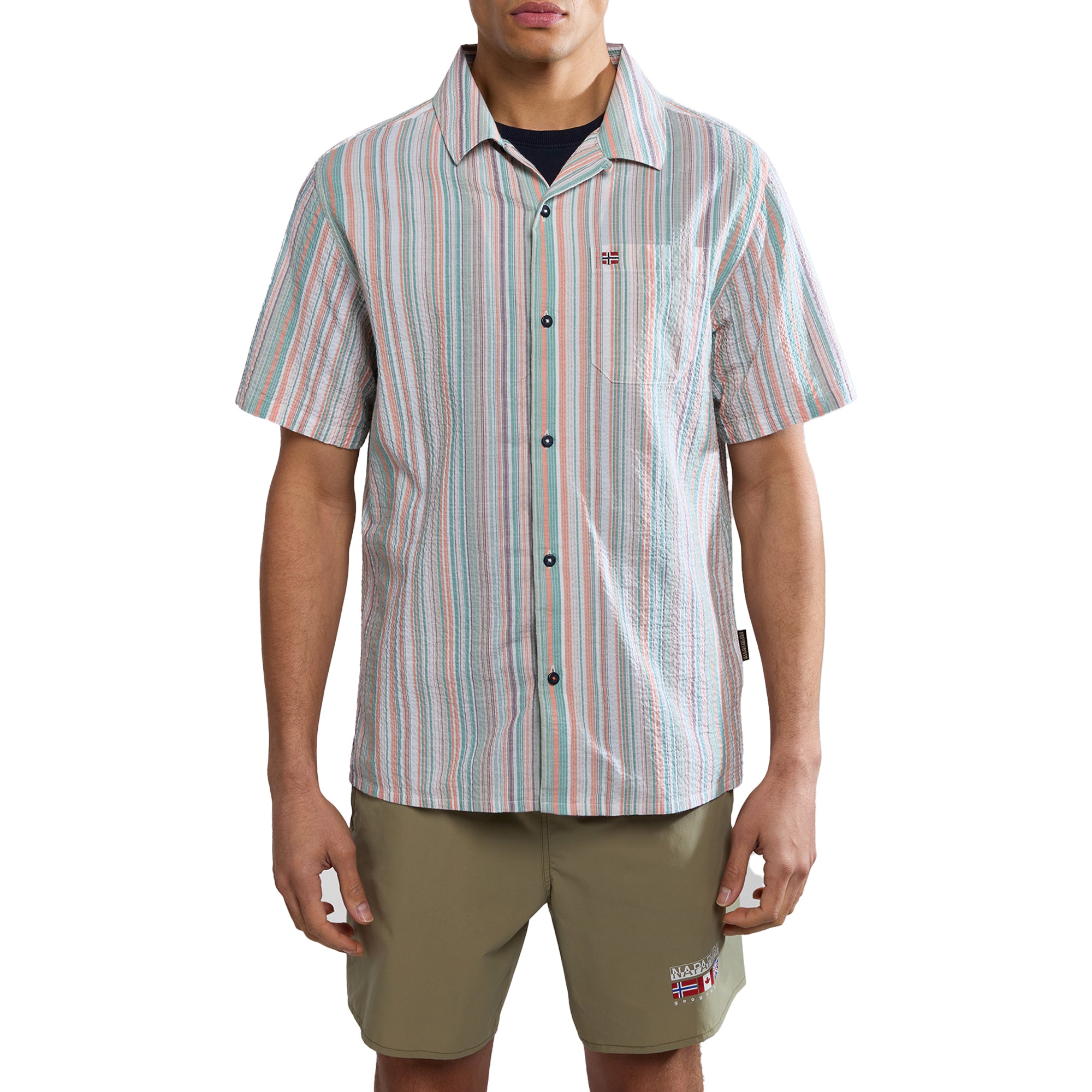 Napapijri G-Tulita Short Sleeve Shirt - Stripe