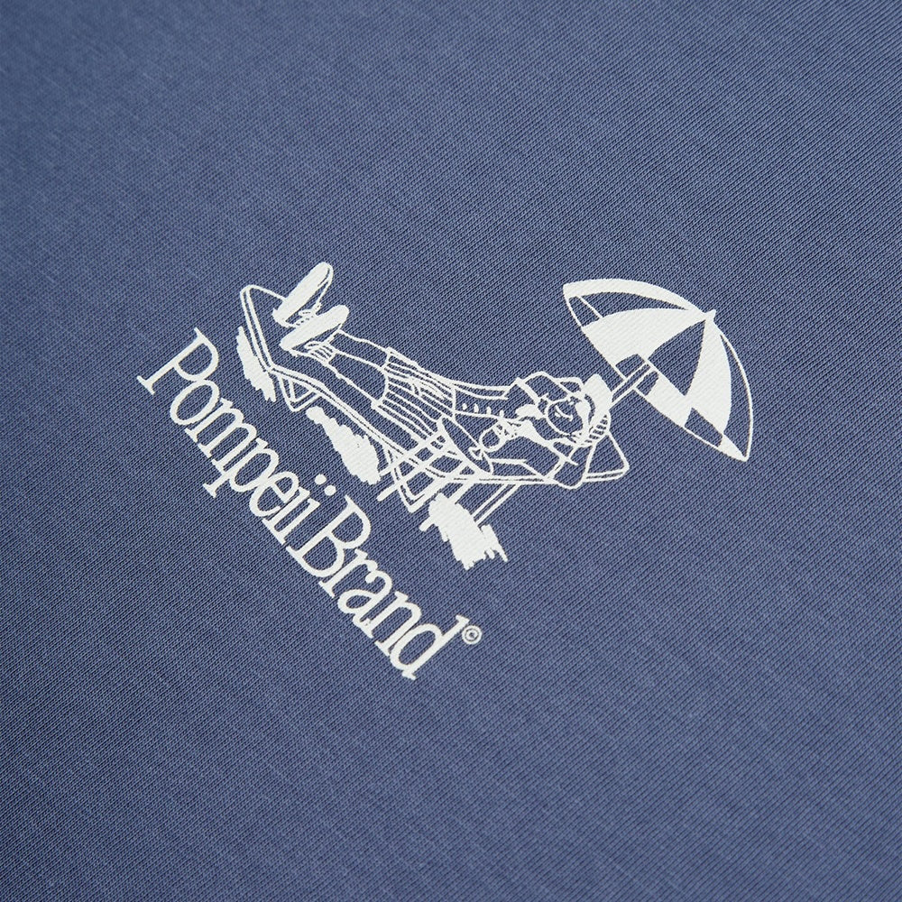 Pompeii Brand Sun Bathing Emilio Graphic T-Shirt - Slate Blue