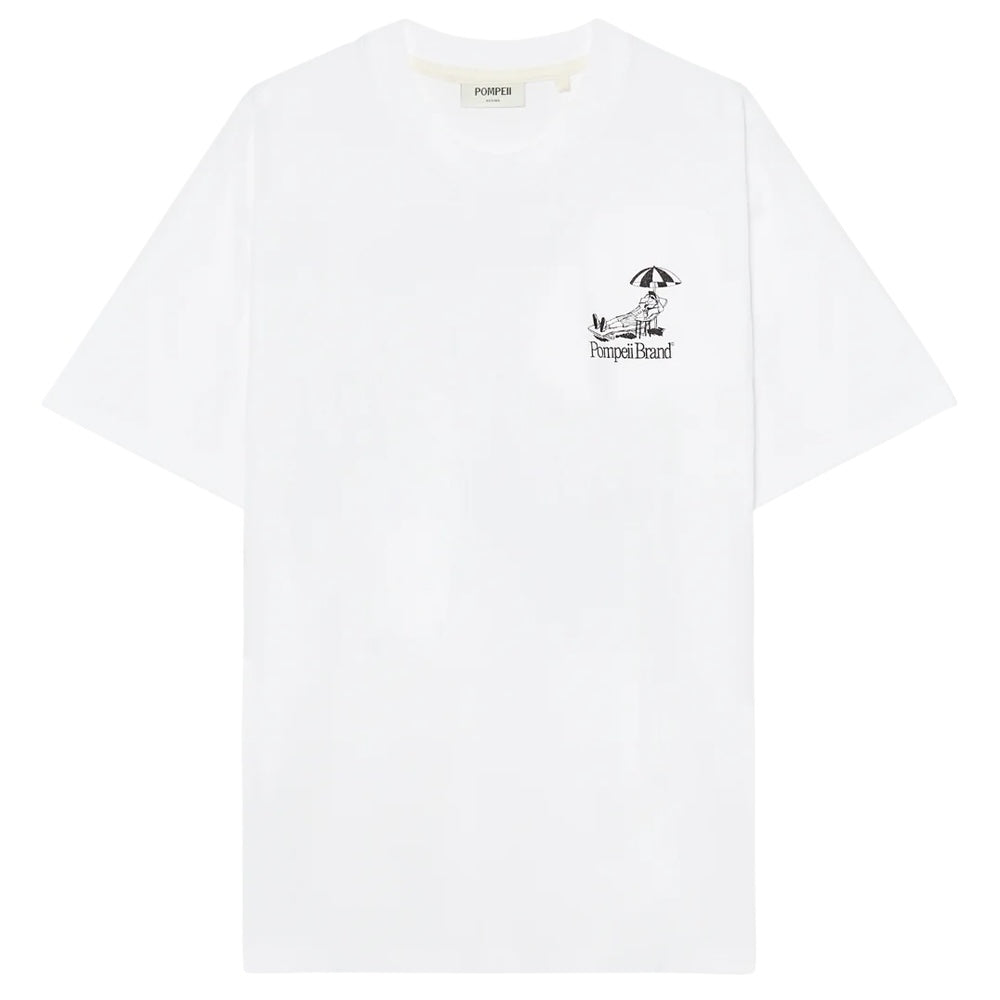 Pompeii Brand Sun Bathing Emilio Graphic T-Shirt - White