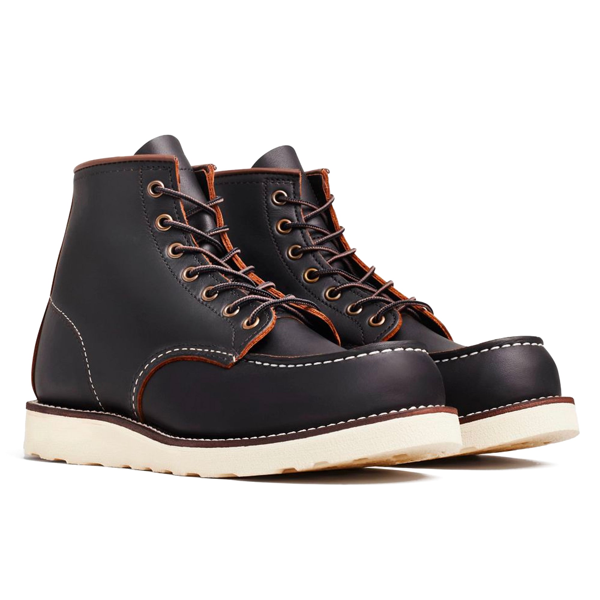 Red Wing 8849  6" Moc Toe Leather Boot - Black Prairie