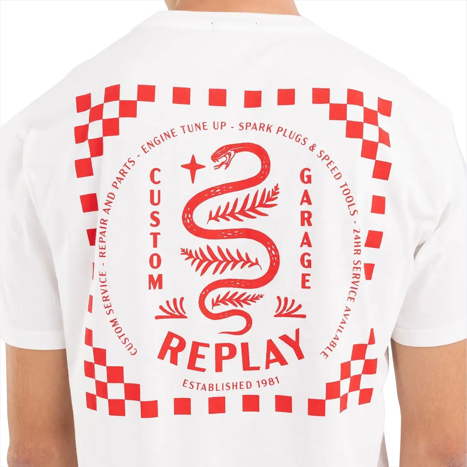 Replay Custom Garage Snake T-Shirt - White