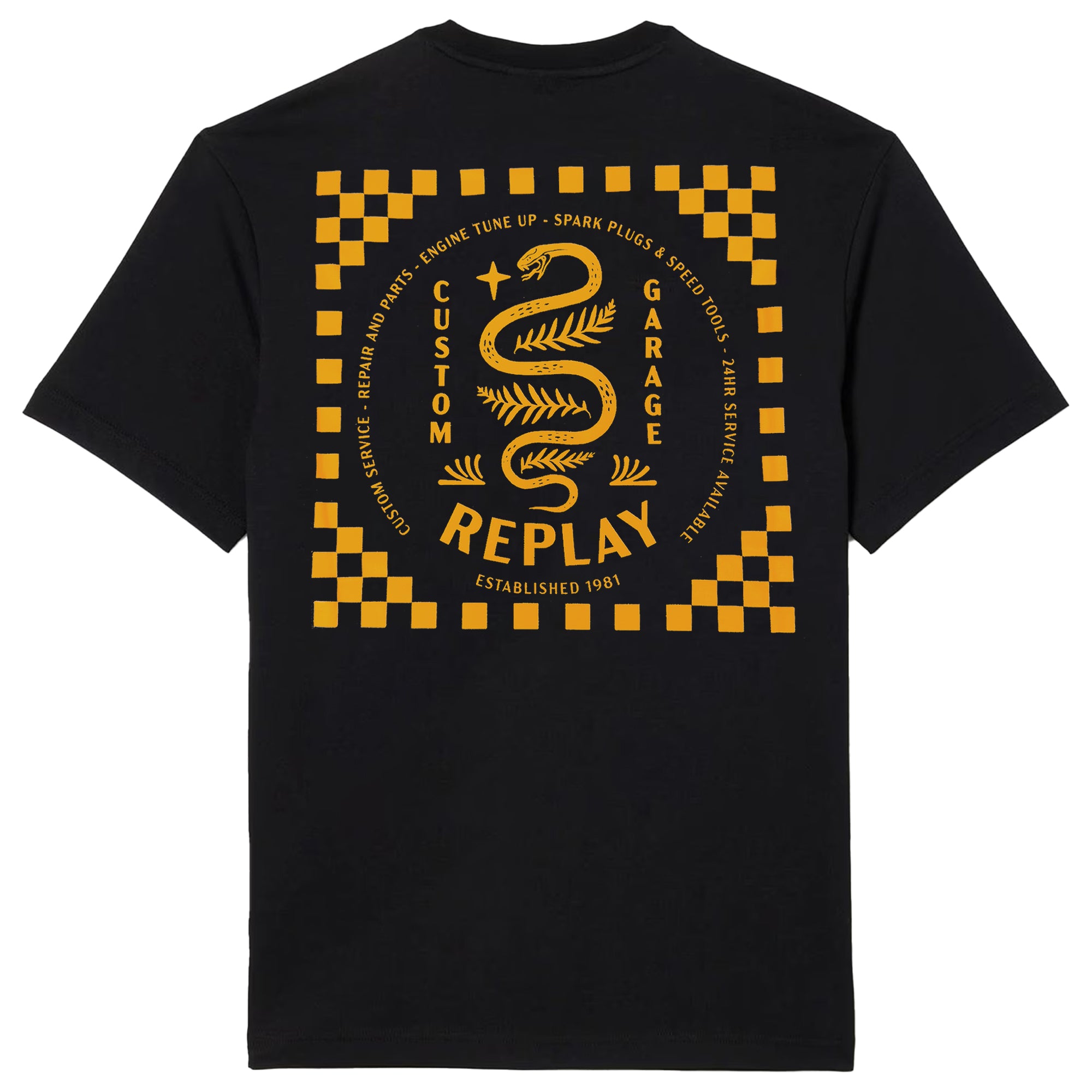 Replay Custom Garage Snake T-Shirt - Black