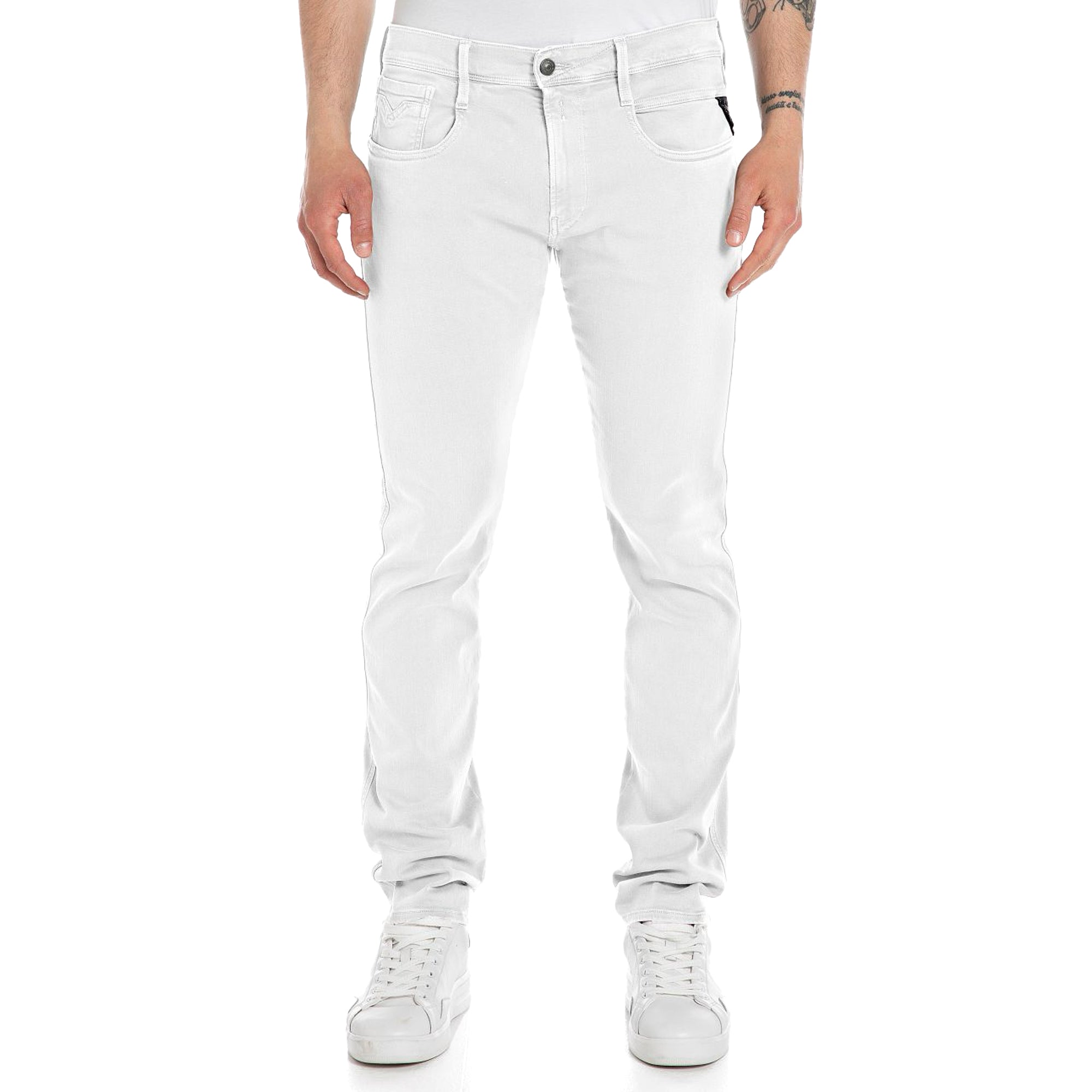 Replay Hyperflex X-Lite Anbass Colour Edition Slim Tapered Jeans - Off White