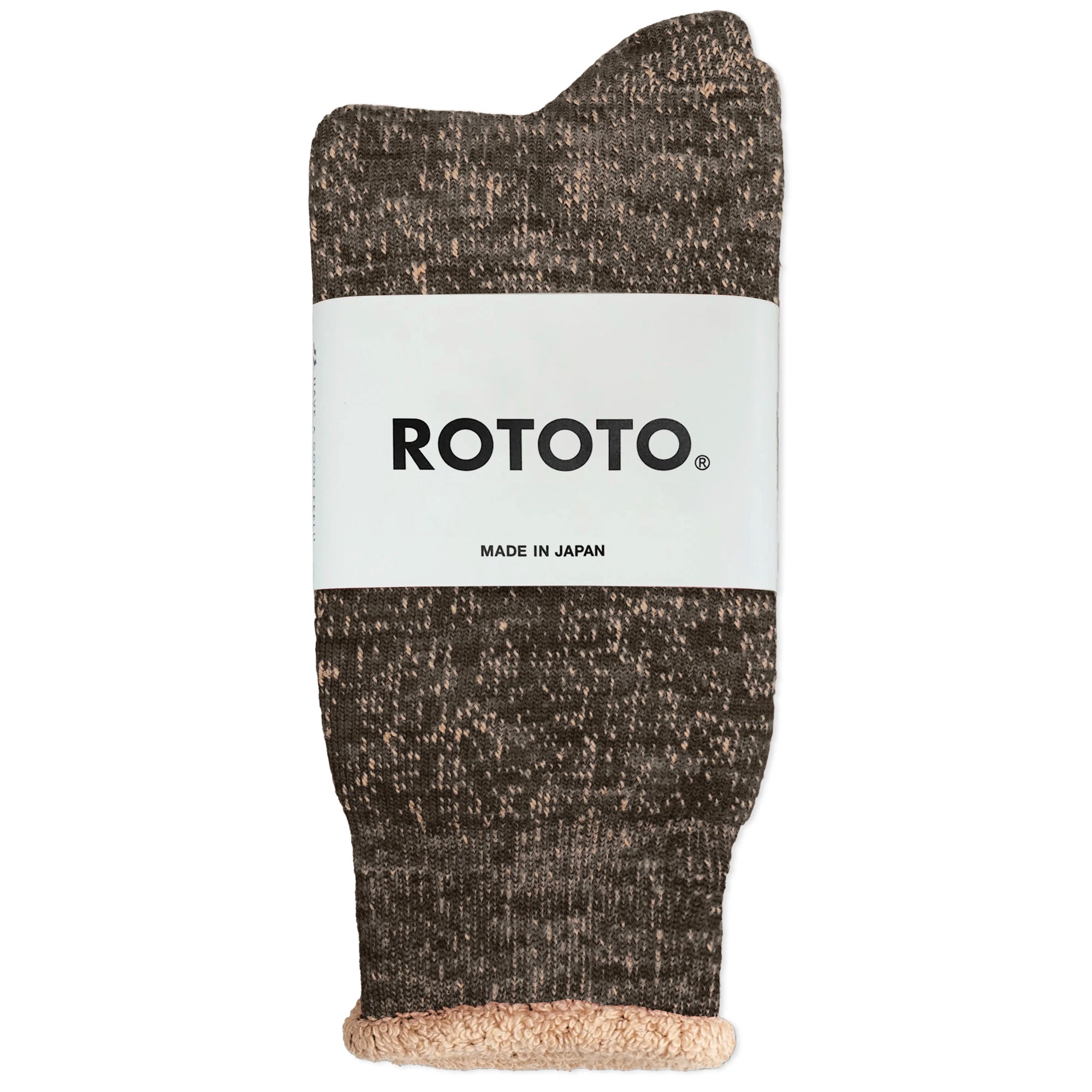 RoToTo Double Face Merino Wool Socks - Brown / Brown